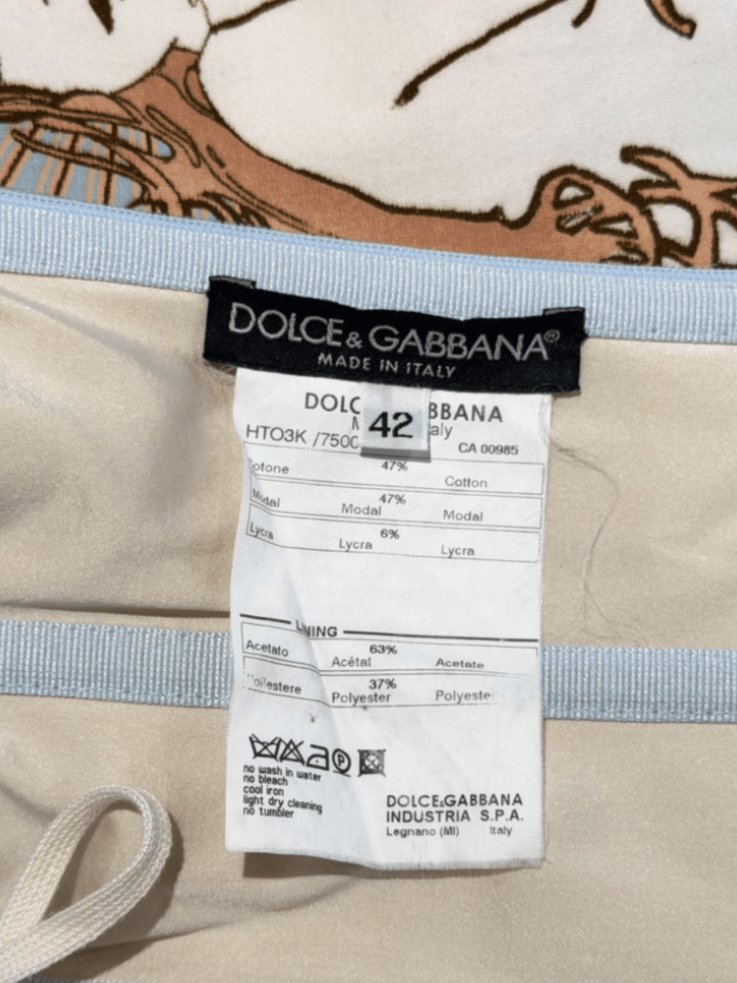 Dolce and Gabbana 2000s Baby Blue "Mucha" Lace-Up Corset Top