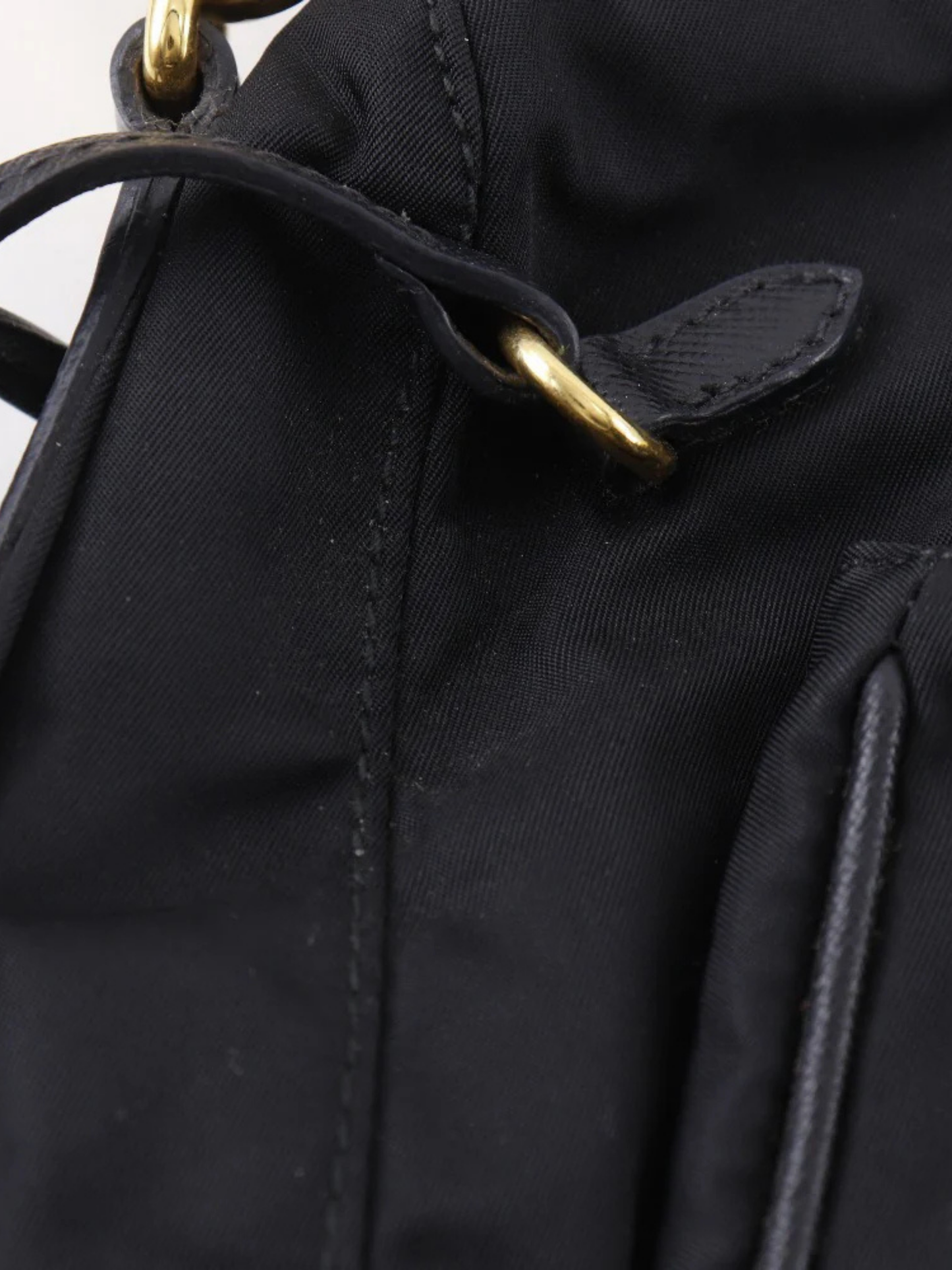 Prada 2000s Black Nylon Semi Shoulder Bag