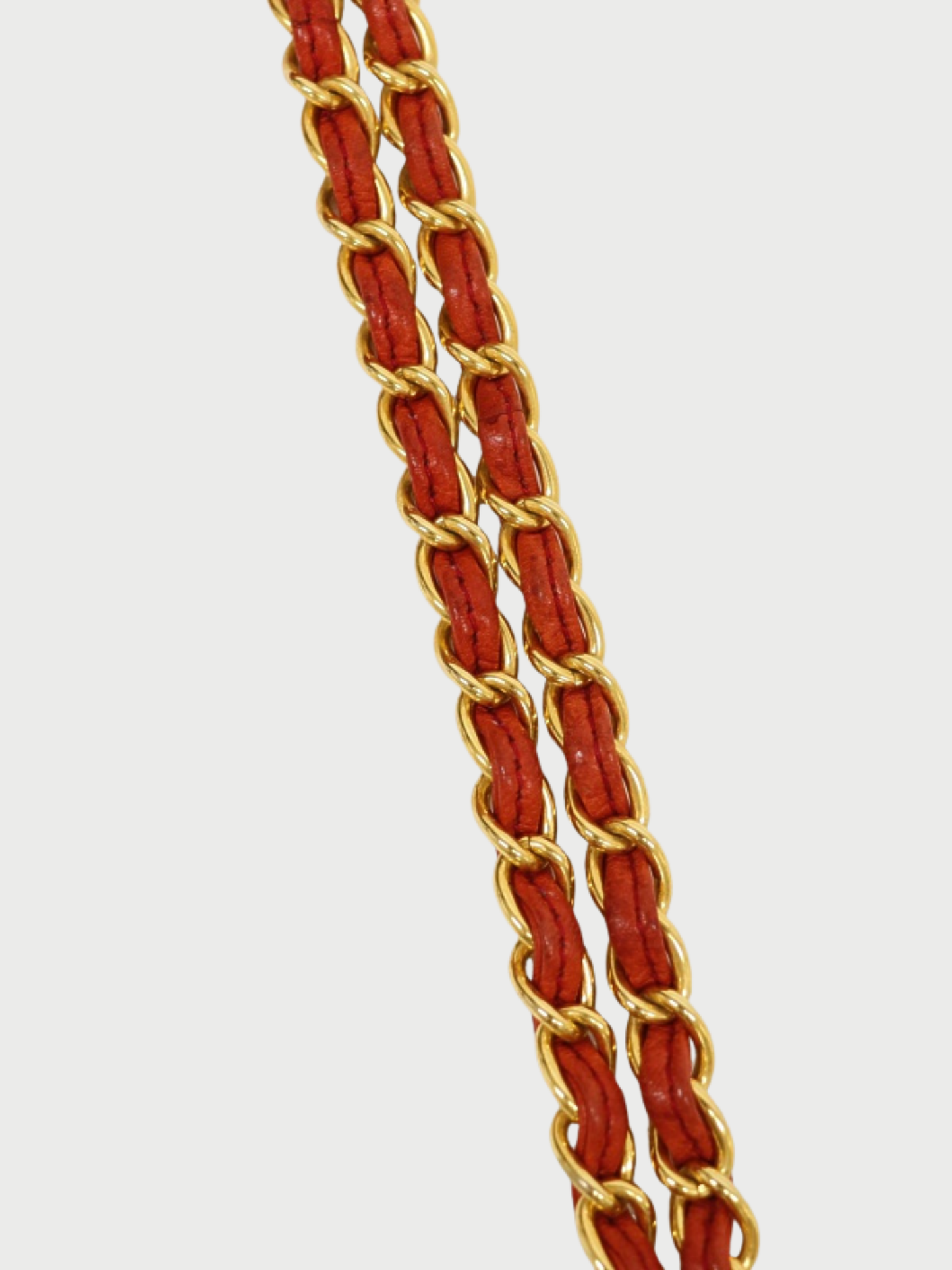 Chanel 1980s Red Lambskin Matelassé Tassel Chain Shoulder Bag