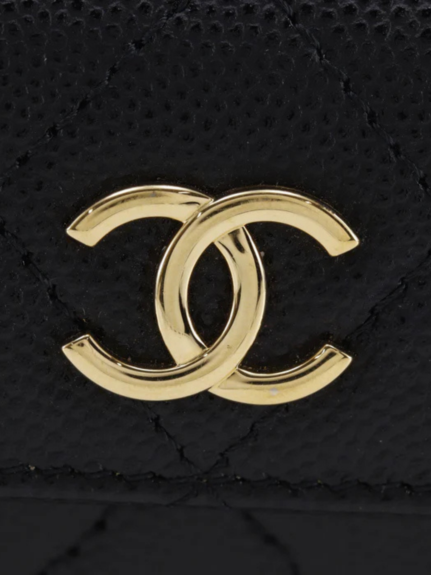 Chanel 2022 Black Caviar Leather Matelassé Mini Bag