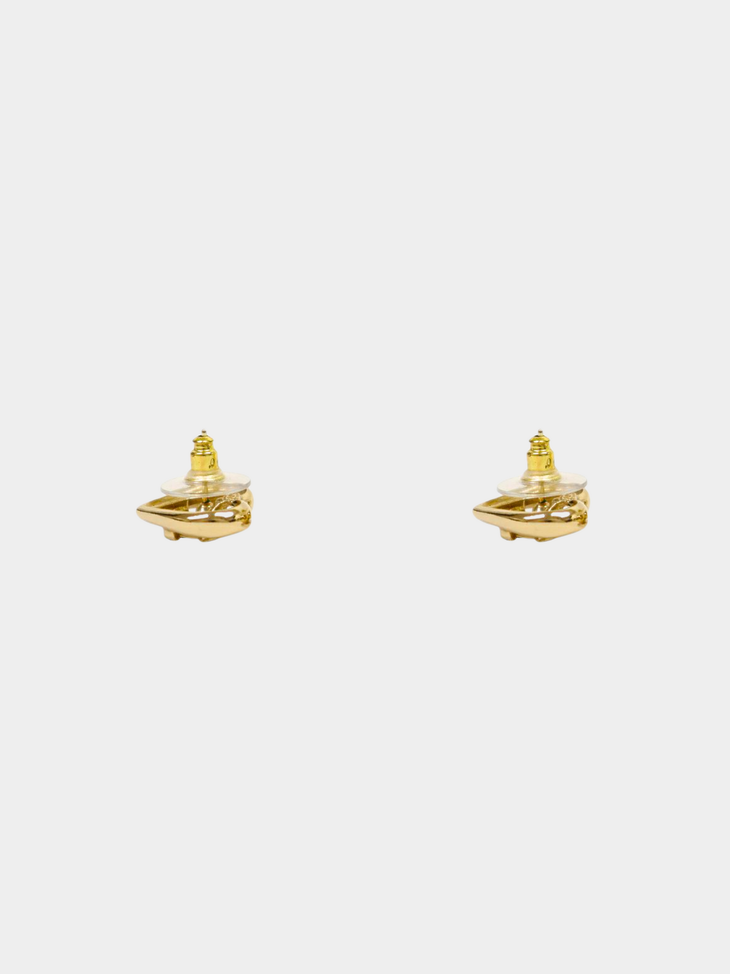 Chanel 2000s Gold Coco Heart Stud Earrings