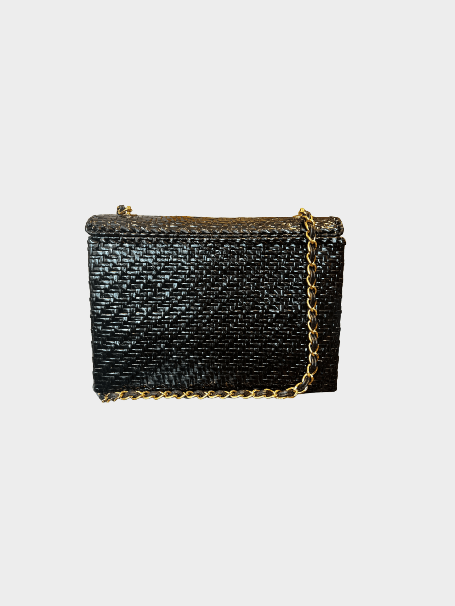 Chanel 2000-2002 Black Wicker Flap Bag