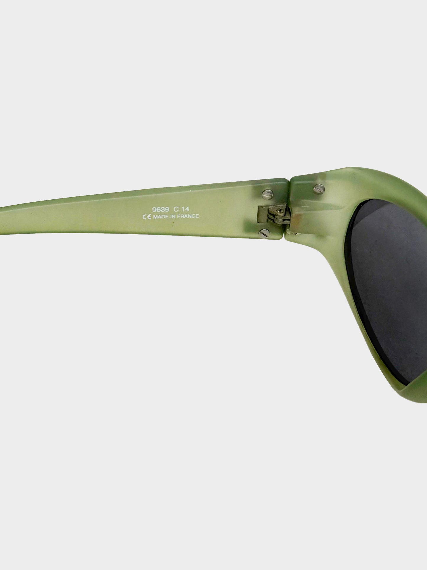 Courrèges 1990s Rare Green Semi-translucent Oval Sunglasses