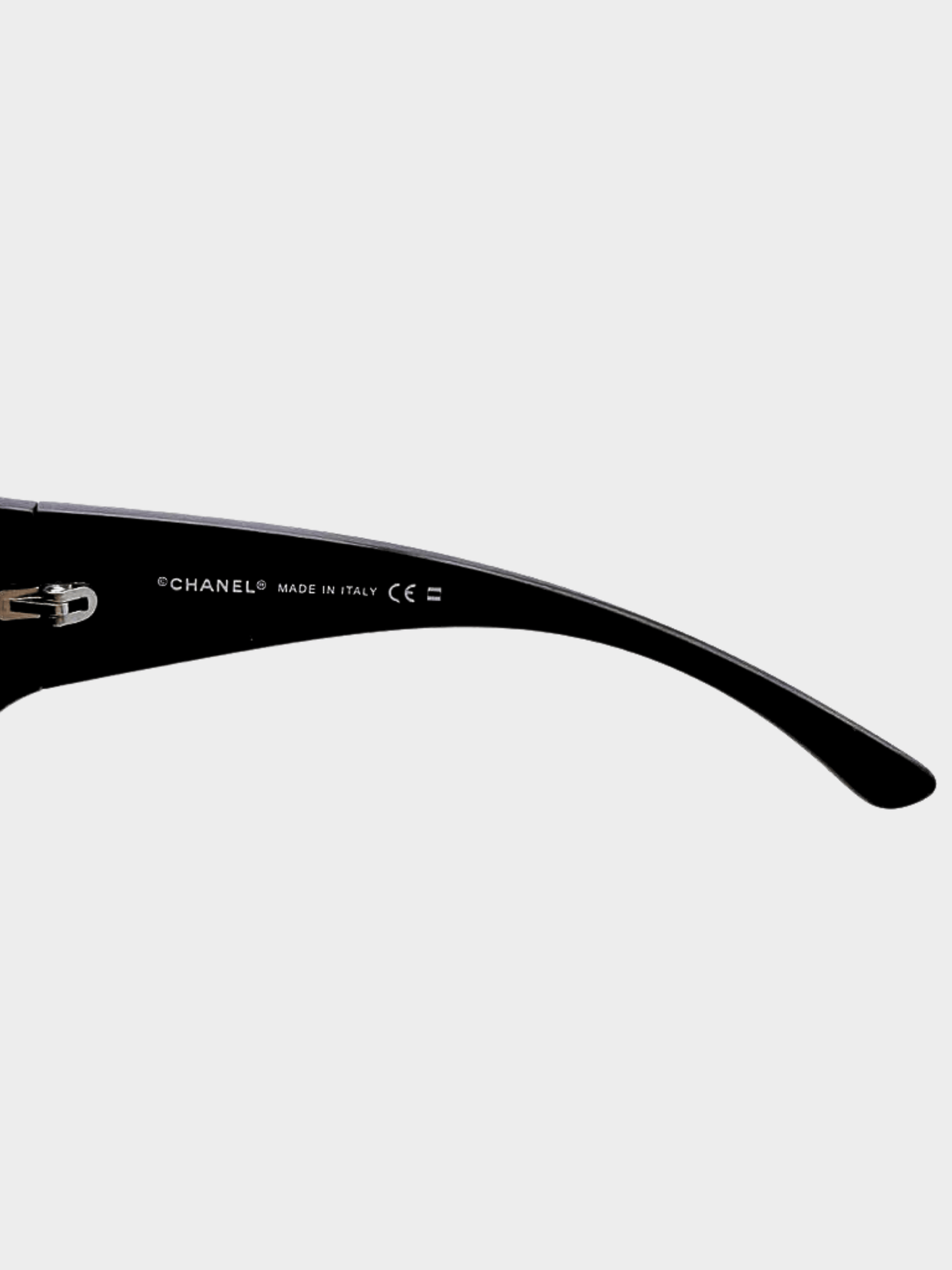 Chanel 2000s Black Shield Sunglasses
