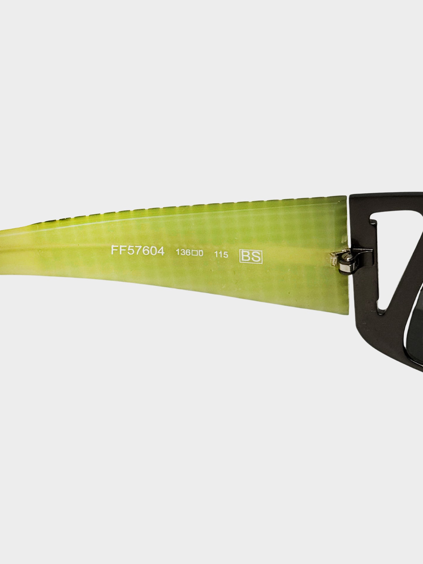 Gianfranco Ferre 2000s Gunmetal and Green Shield Sunglasses
