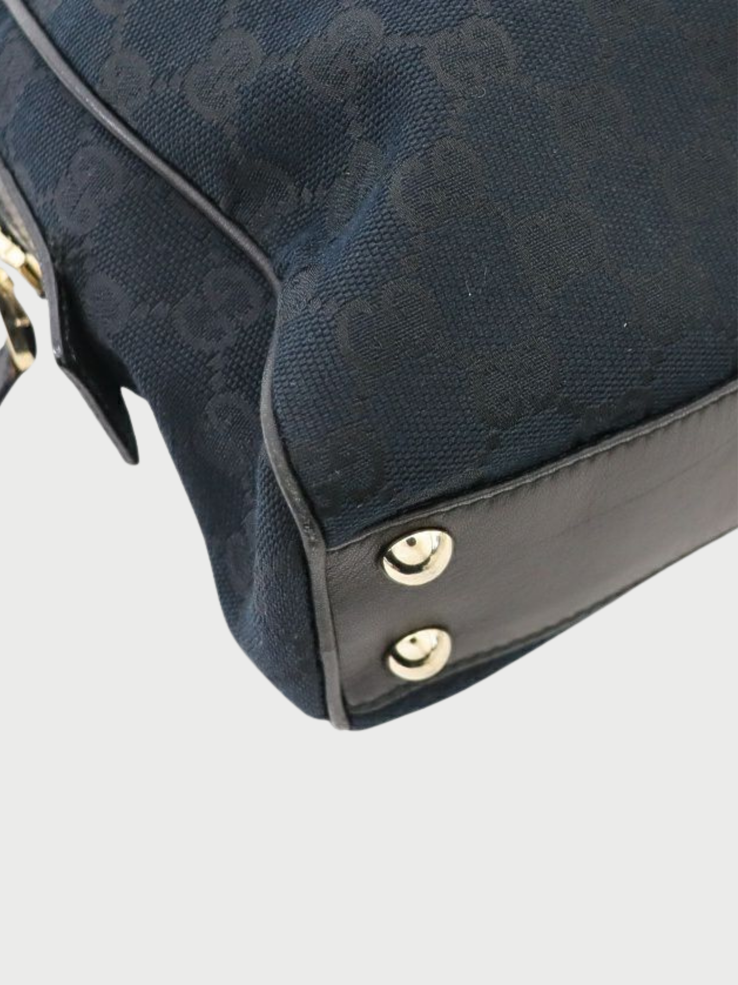 Gucci 2000s Black Canvas Leather GG Handbag