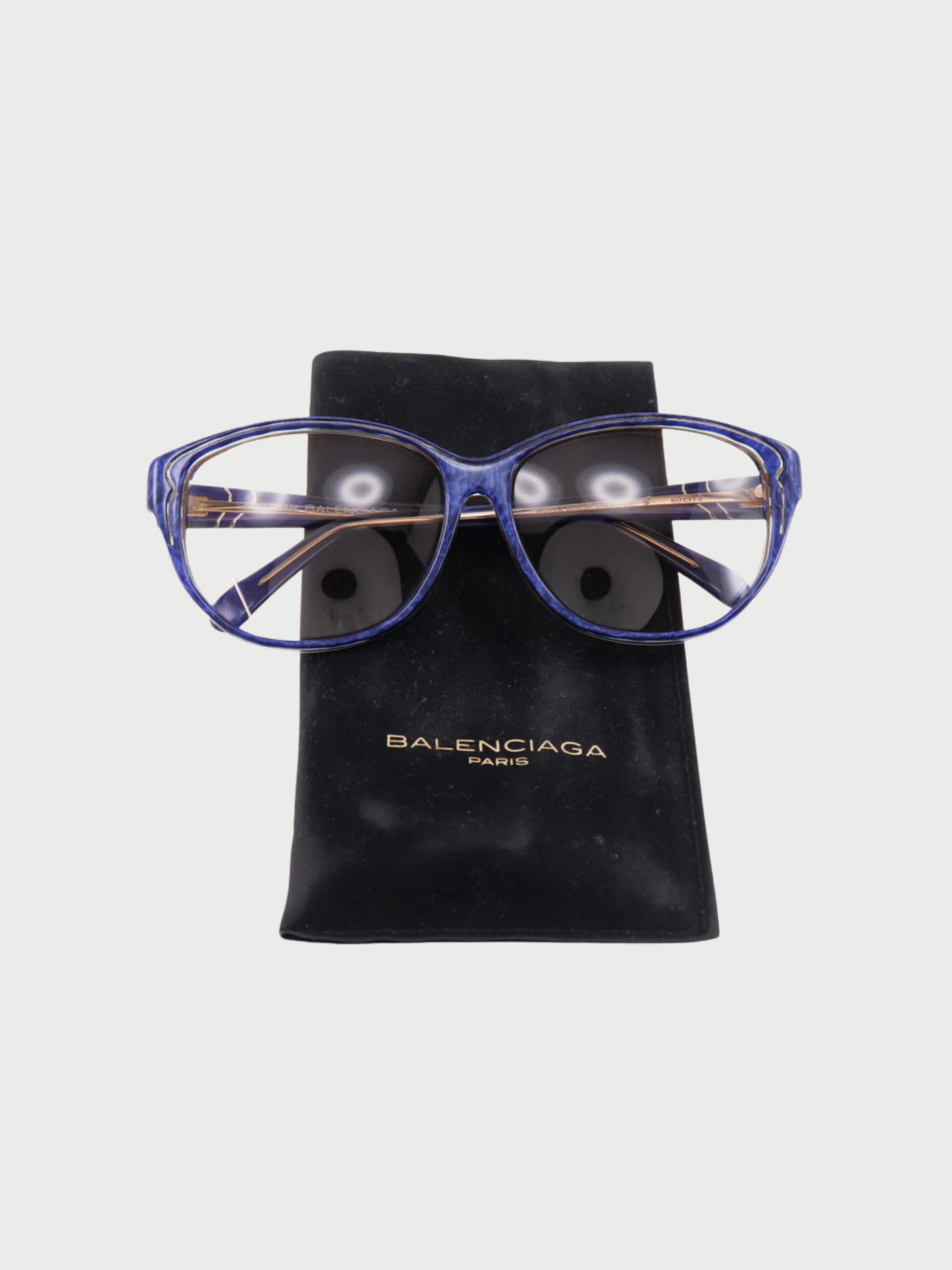 Balenciaga 1990s Blue Plastic BB Sunglasses