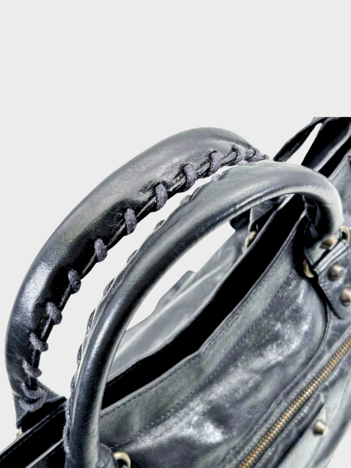 Balenciaga SS 2006 Black Leather Motorcycle City Bag