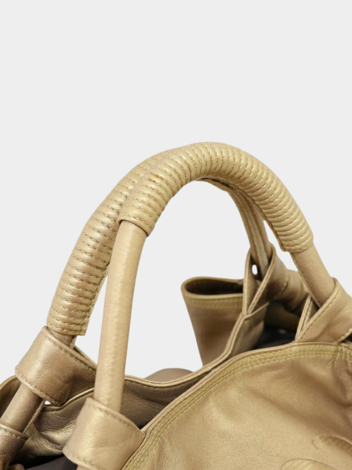 Loewe 2000s Gold Nappa Leather Aire Bag