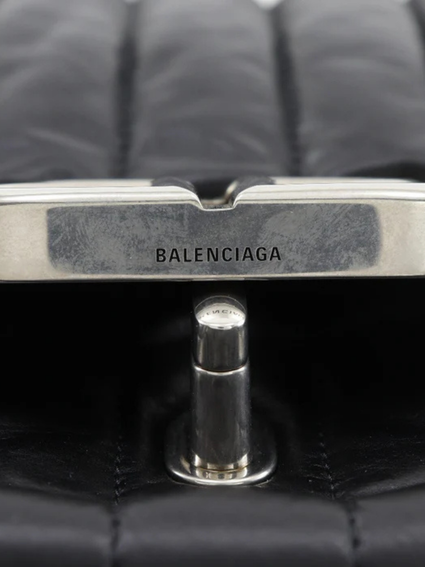 Balenciaga 2020s Black Calfskin Leather Monaco Quilted Shoulder Bag