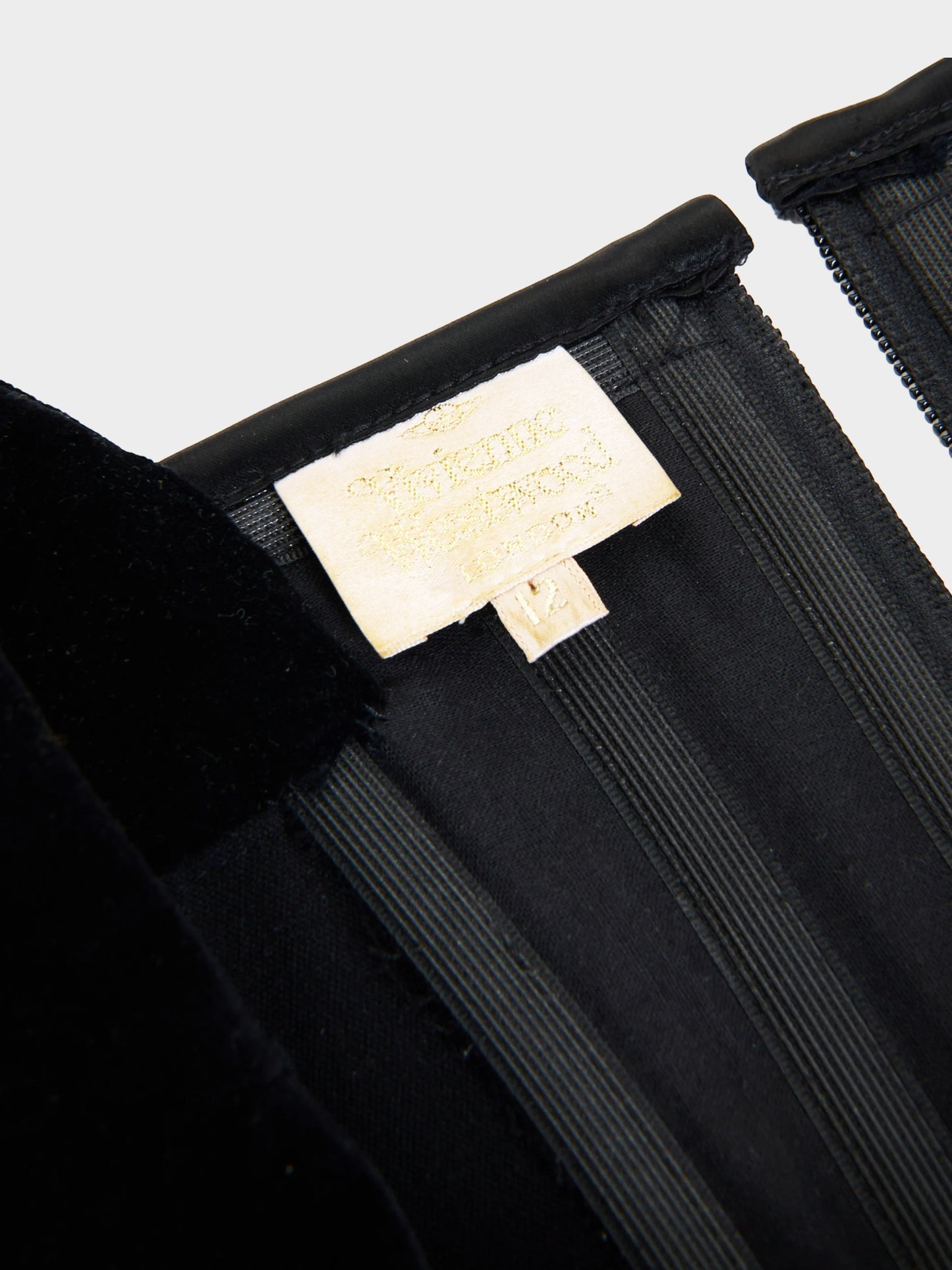 Vivienne Westwood FW 1996 Gold Label Black Velvet and Satin Bow Corset