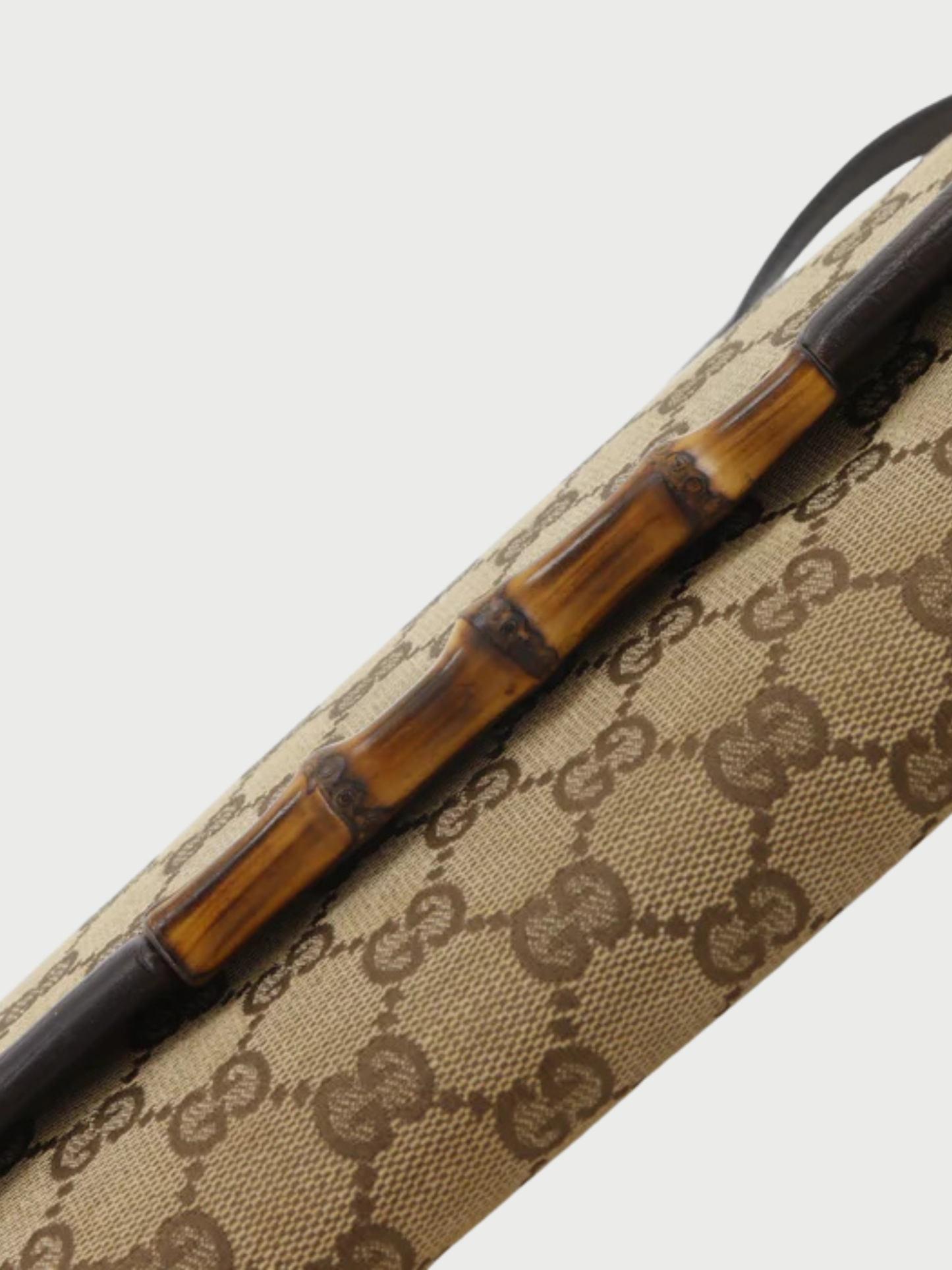 Gucci 2000s Brown GG Canvas Bamboo 2Way Shoulder Bag