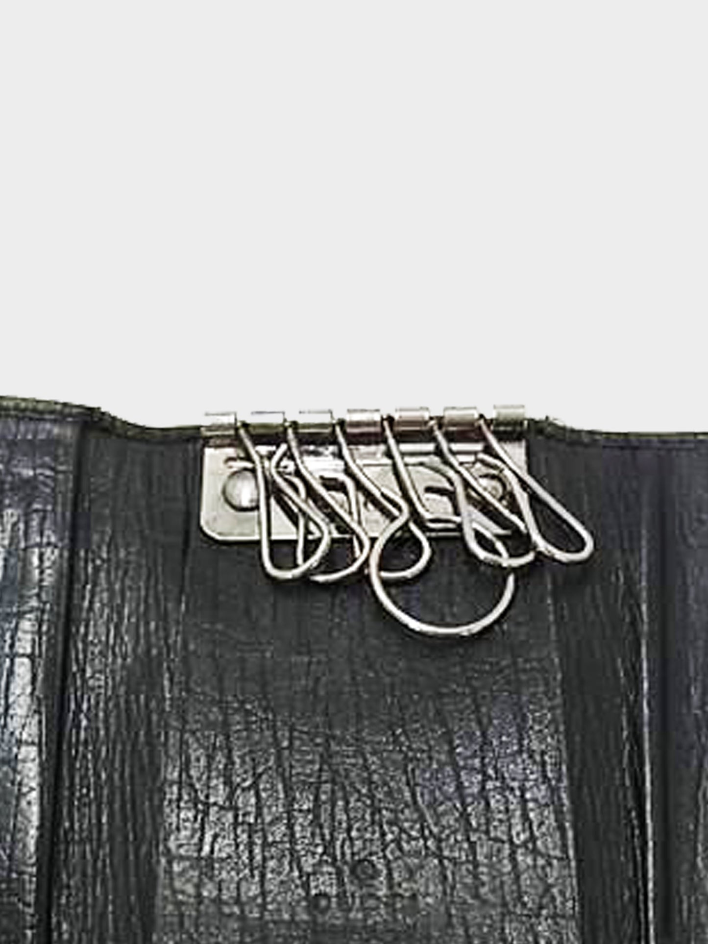 Gucci 1990s Black GG Canvas and Leather Bamboo Motif Key Case