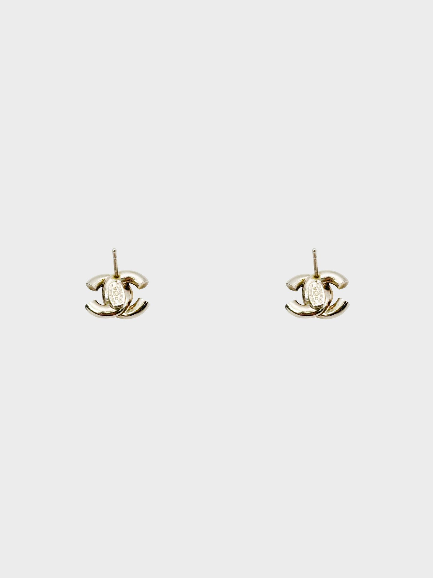 Chanel 2011 Cruise Mini Ivory Rhinestone CC Earrings