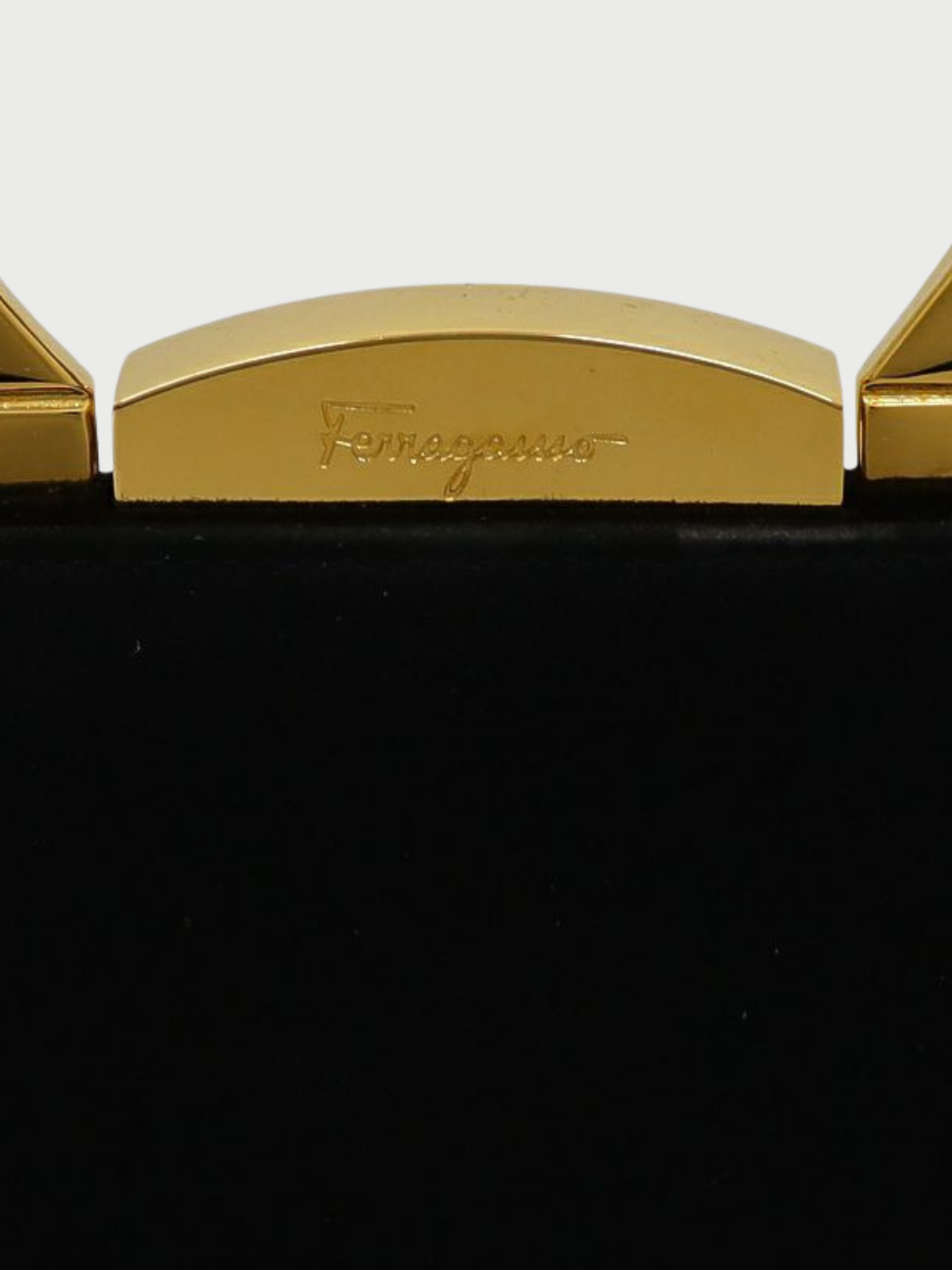 Salvatore Ferragamo 2000s Black Suede Frame Handbag