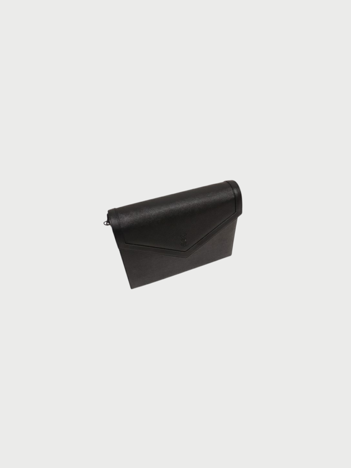 Yves Saint Laurent 2000s Black Leather Logo-Stamped Shoulder Bag