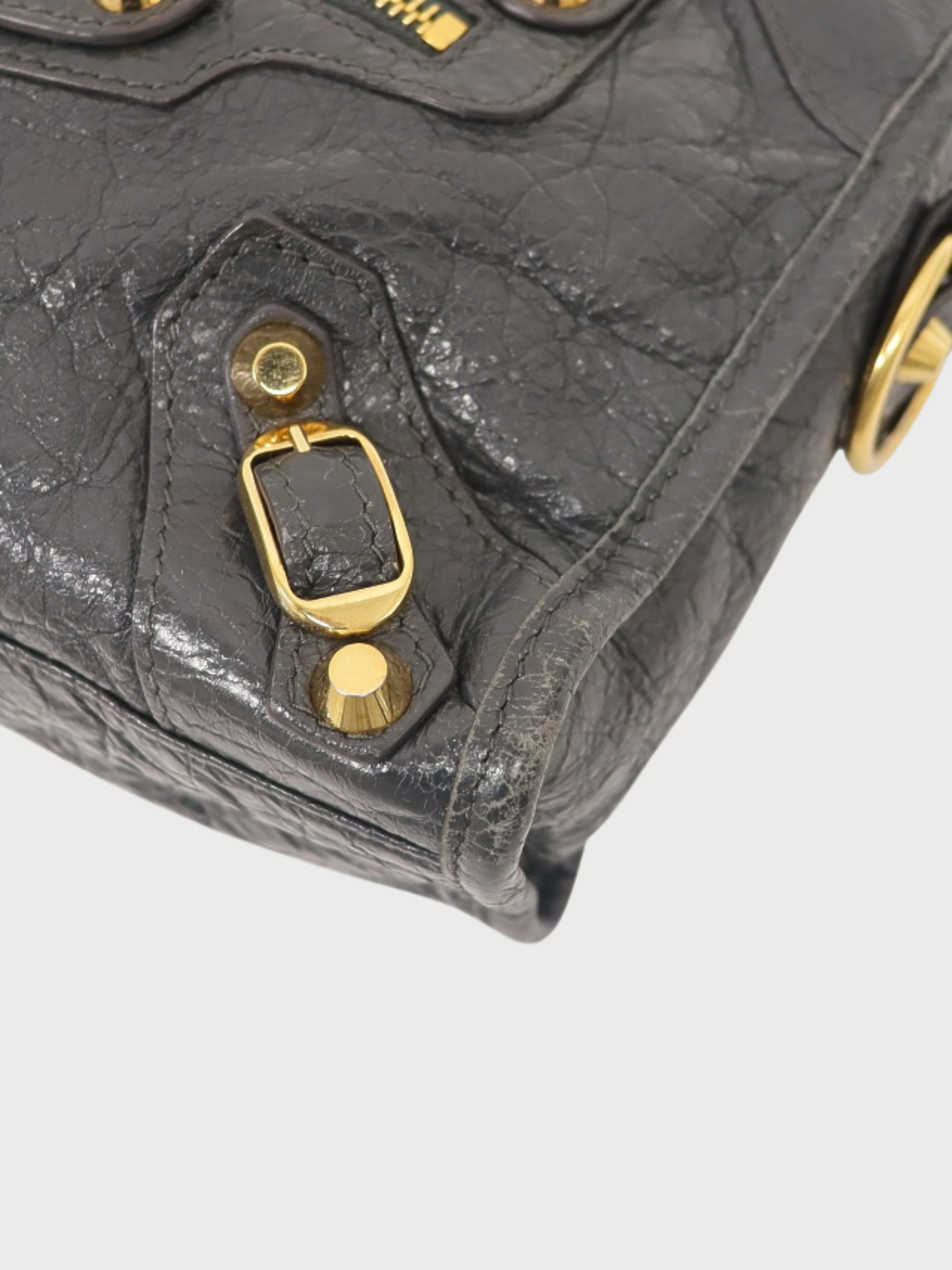 Balenciaga 2013 Gray Leather Classic Mini City Bag