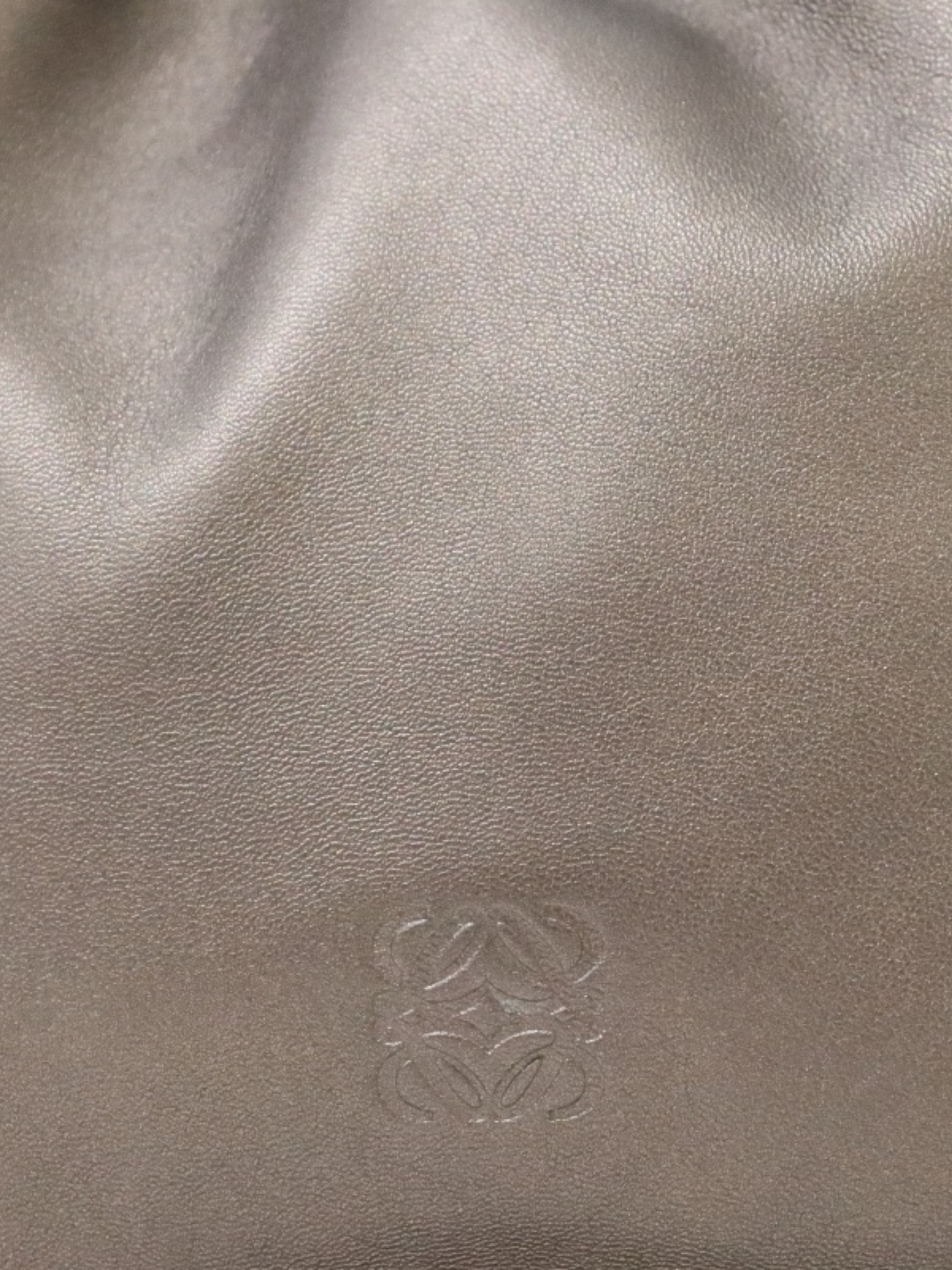 Loewe 2000s Metallic Brown Leather Flamenco Bag