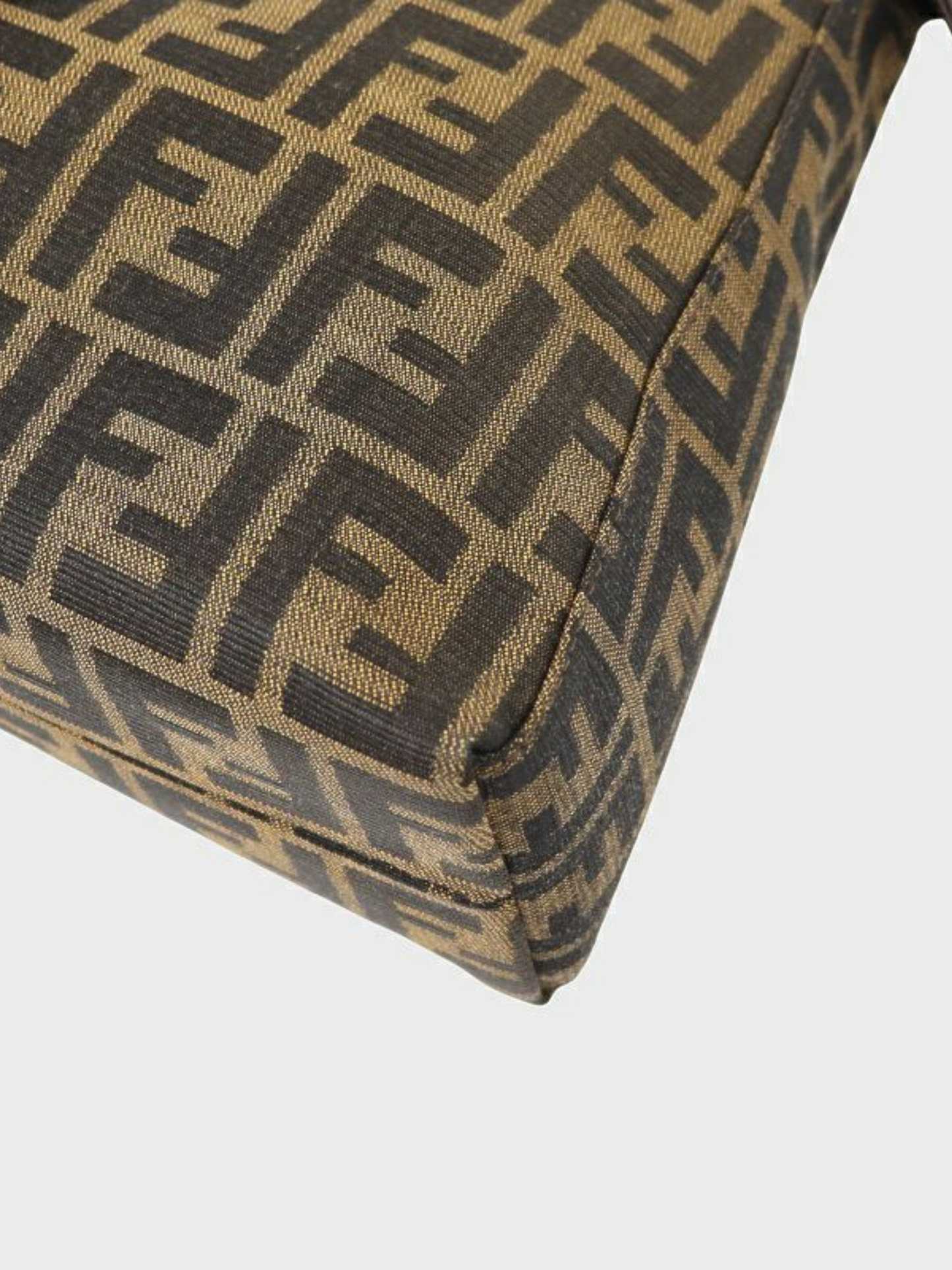 Fendi 2000s Brown Canvas Leather Zucca One-Shoulder Bag
