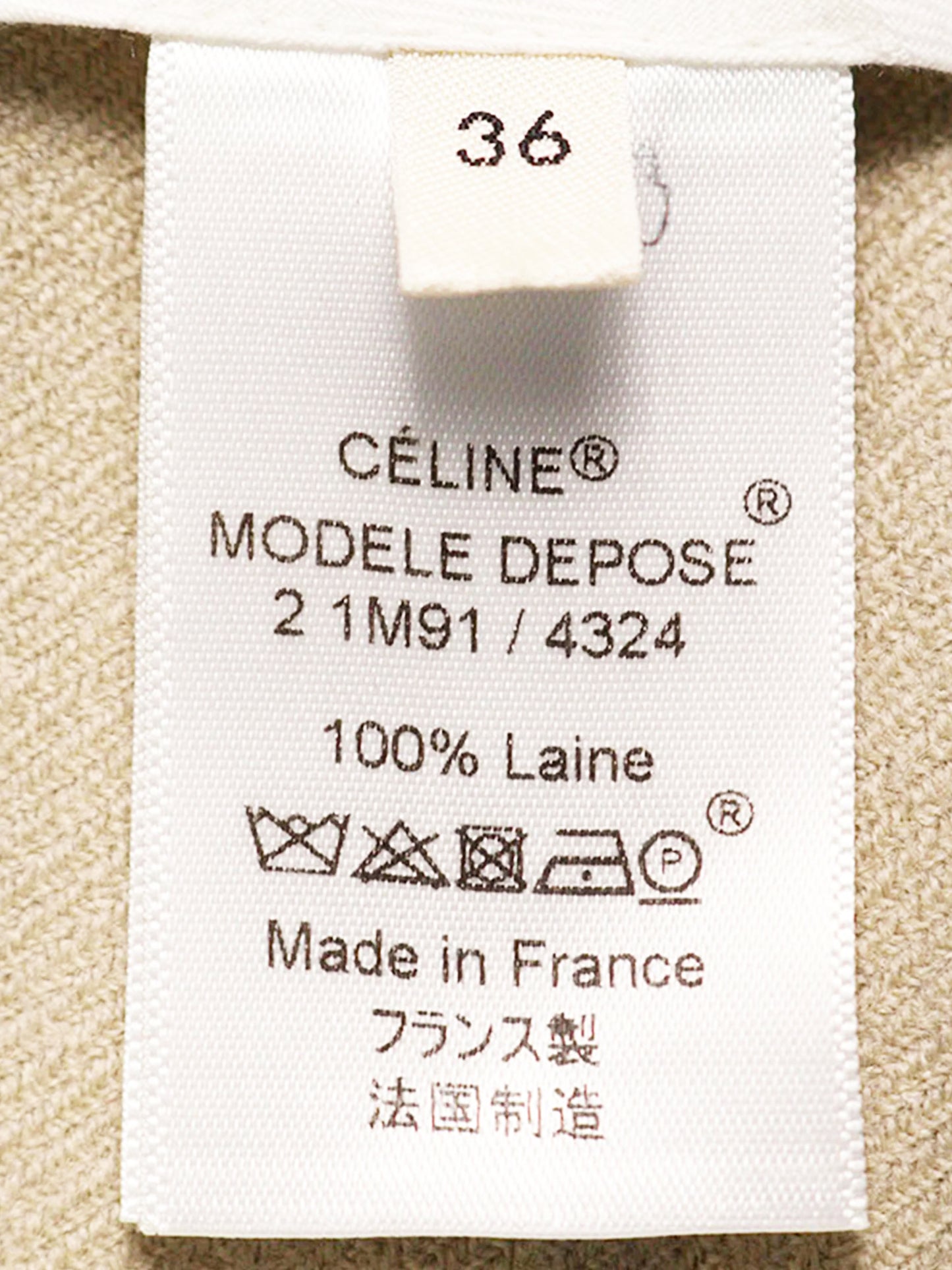 Céline by Phoebe Philo Mid-2010s Beige Wool Pants