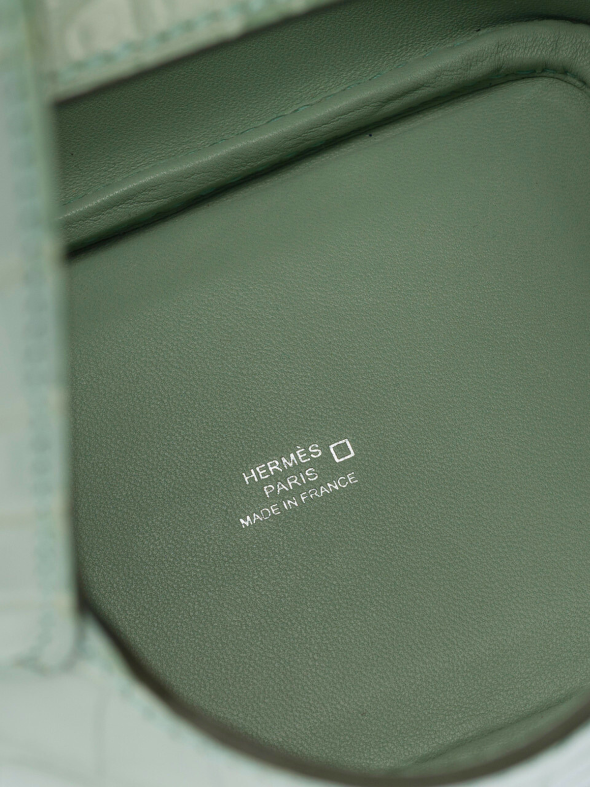 Hermès 2020s Green Alligator Mississippi Micro Picotin Lock Bag