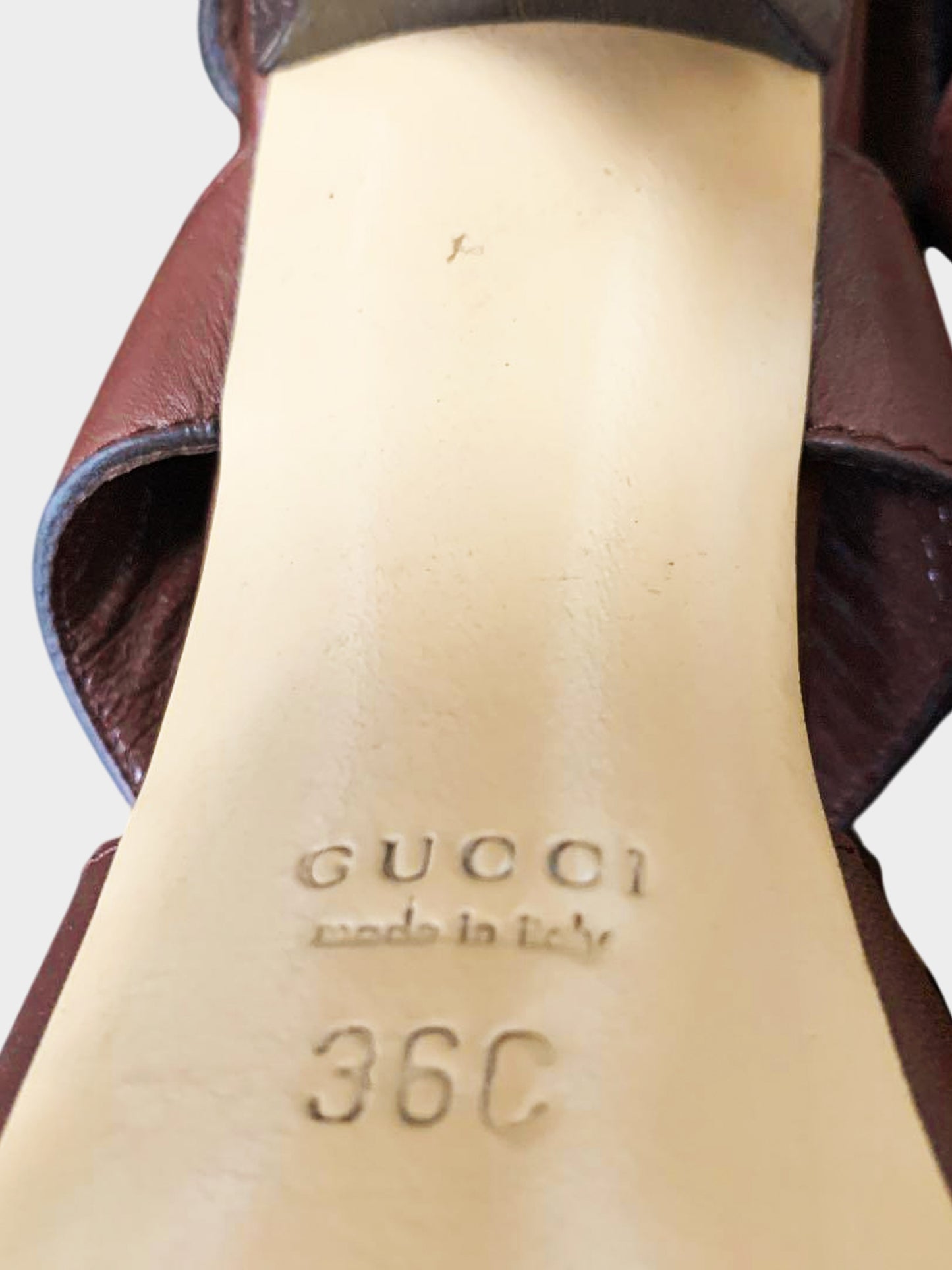 Gucci 2010s Brown Leather Bamboo Ankle Wrap Lace-up Heels