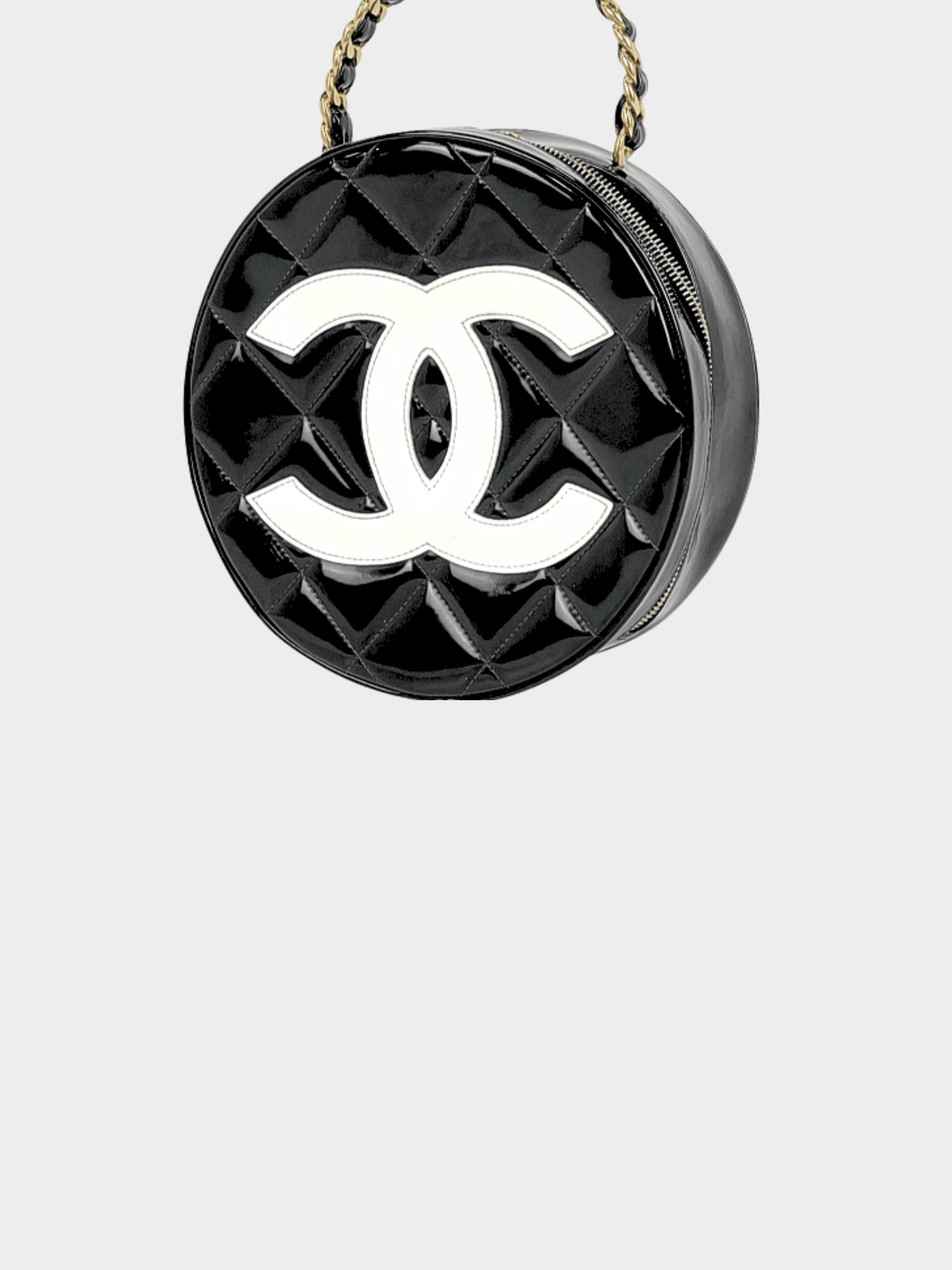 Chanel 1995 Black Circle Vanity Matelasse Coco Handbag