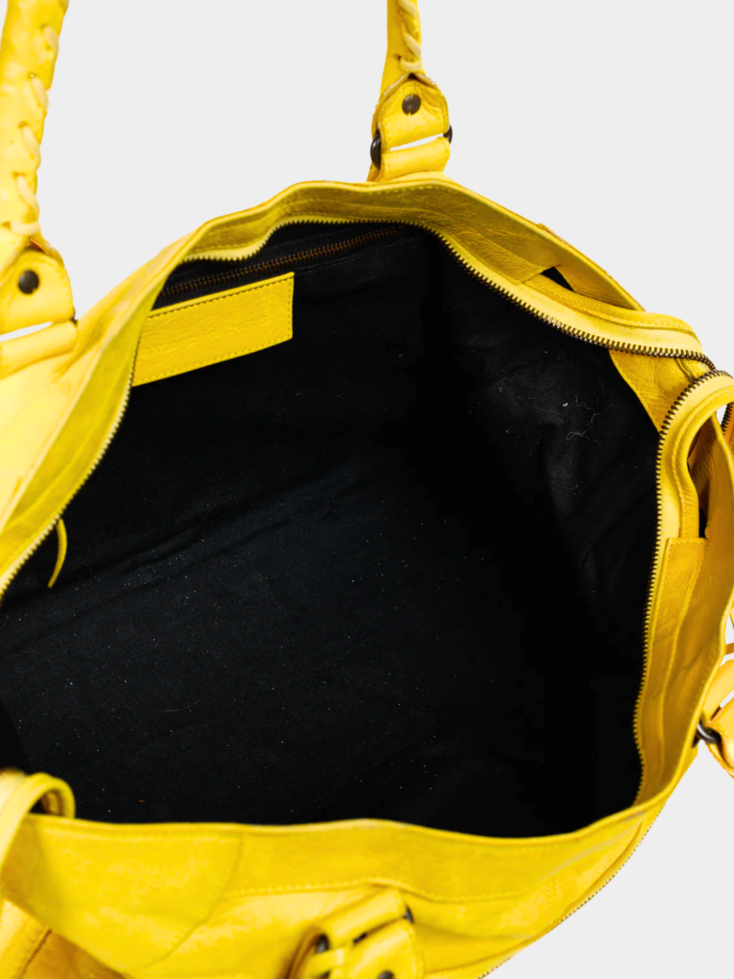 Balenciaga 2011 Yellow Part Time Mimosa Leather Tassel Shoulder Bag