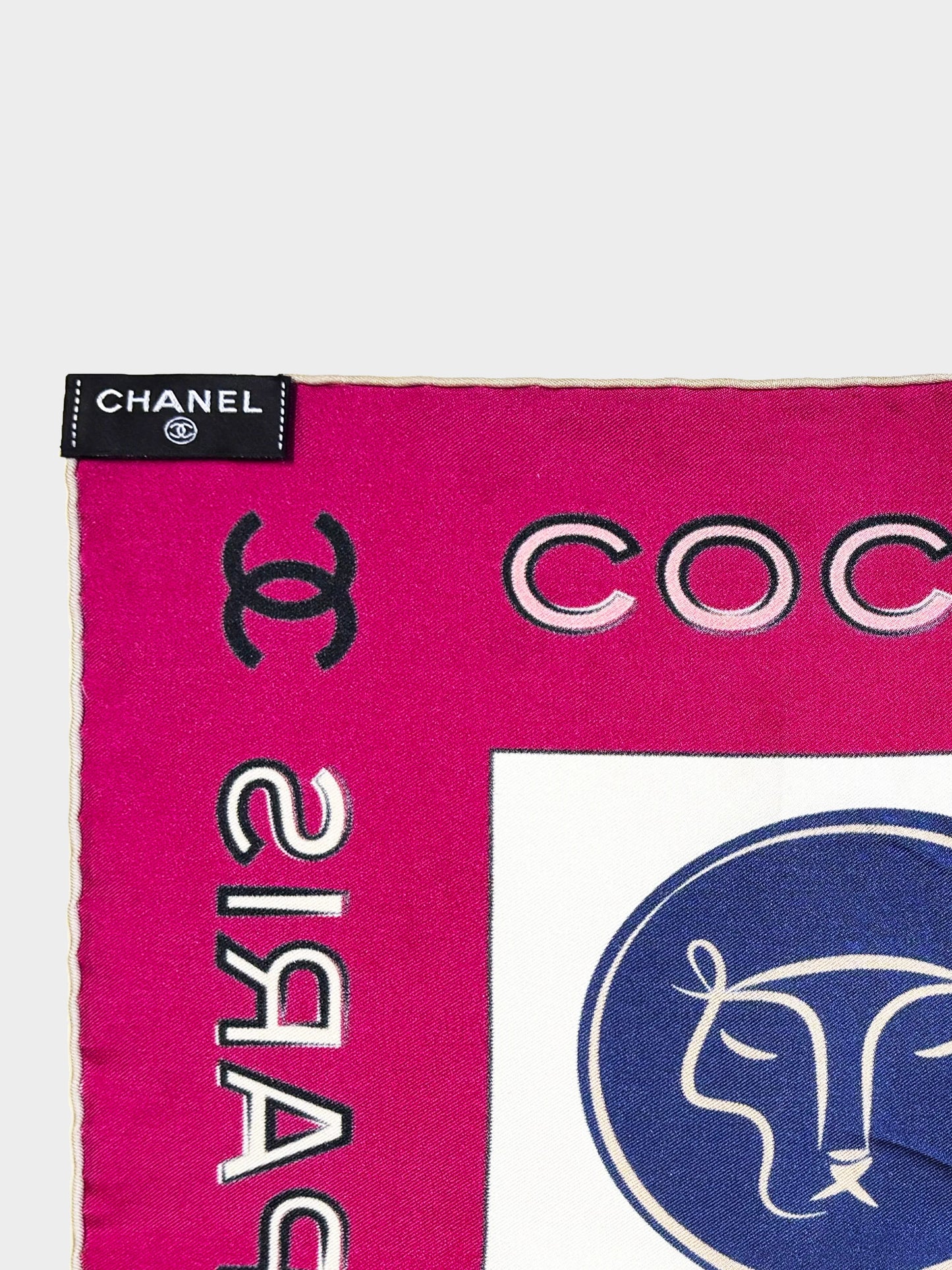 Chanel 2000s Rue Cambon Timeless CC Check Print Silk Scarf