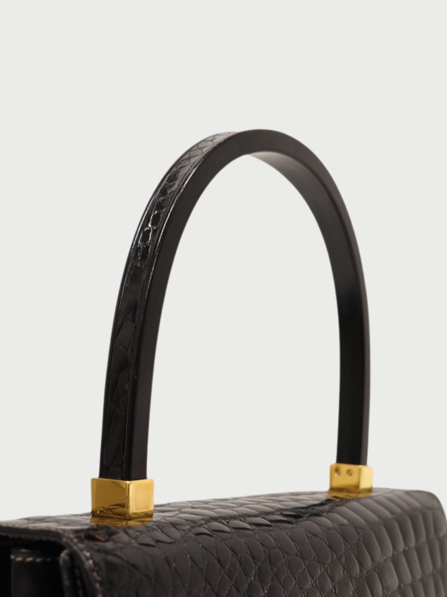 Gucci 2000s Black Crocodile Leather Handbag