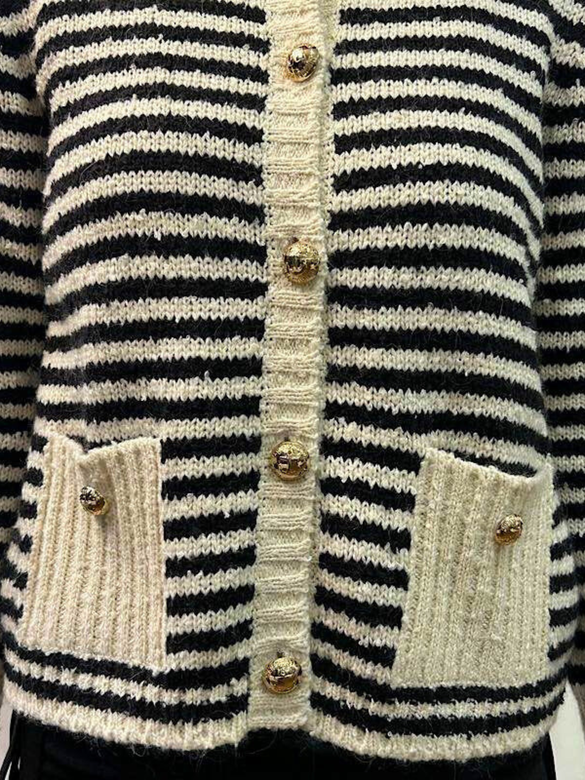 Christian Dior 2010s White Black Wool Mohair Cotton Cardigan