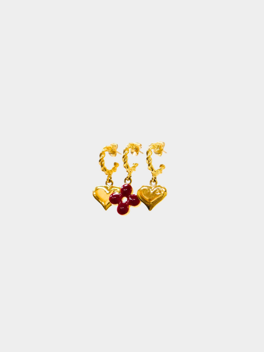 Louis Vuitton 2000s Gold Monogram Hoop Earrings