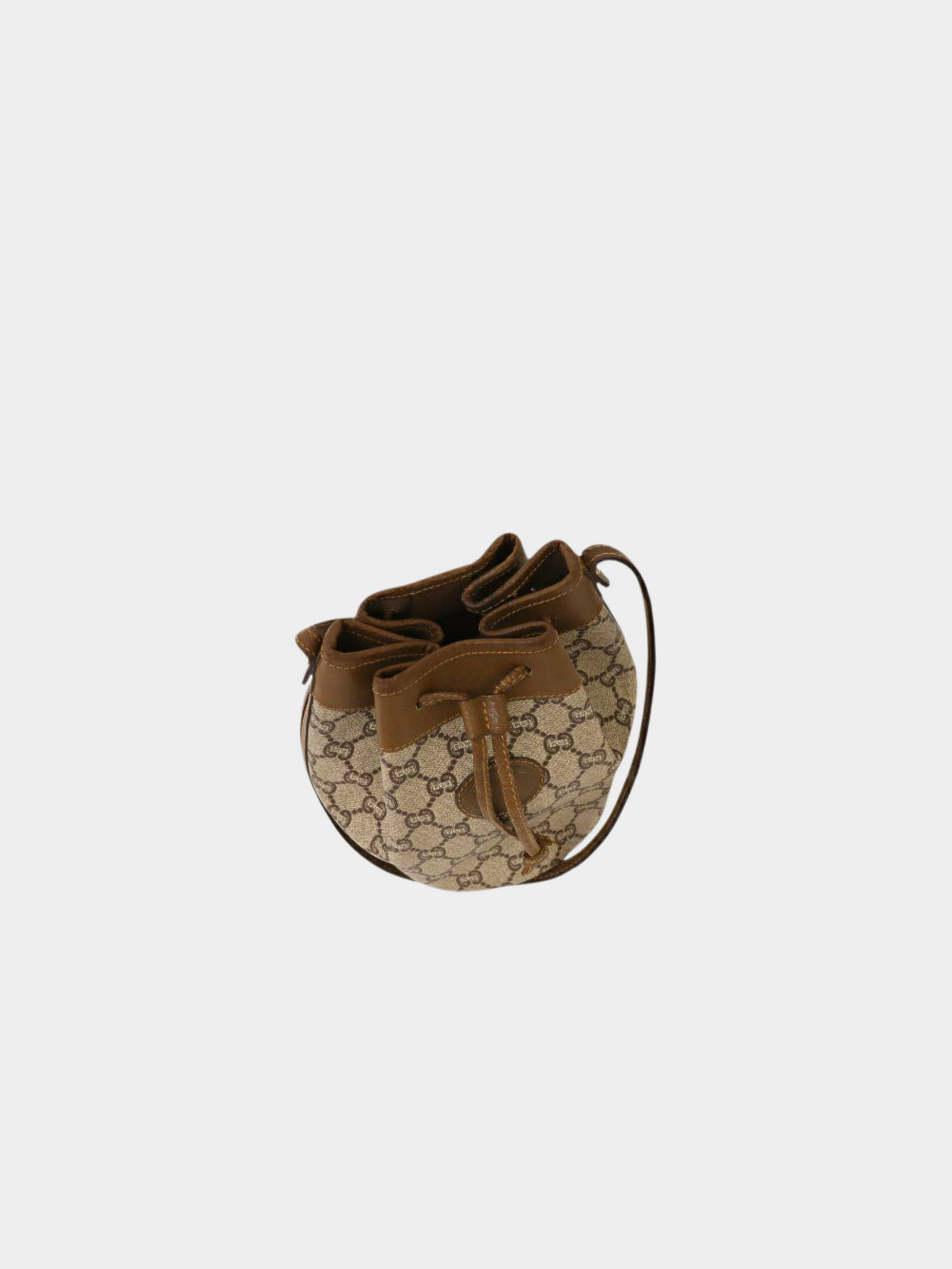 Gucci 2000s Beige Brown Supreme Drawstring Shoulder Bag