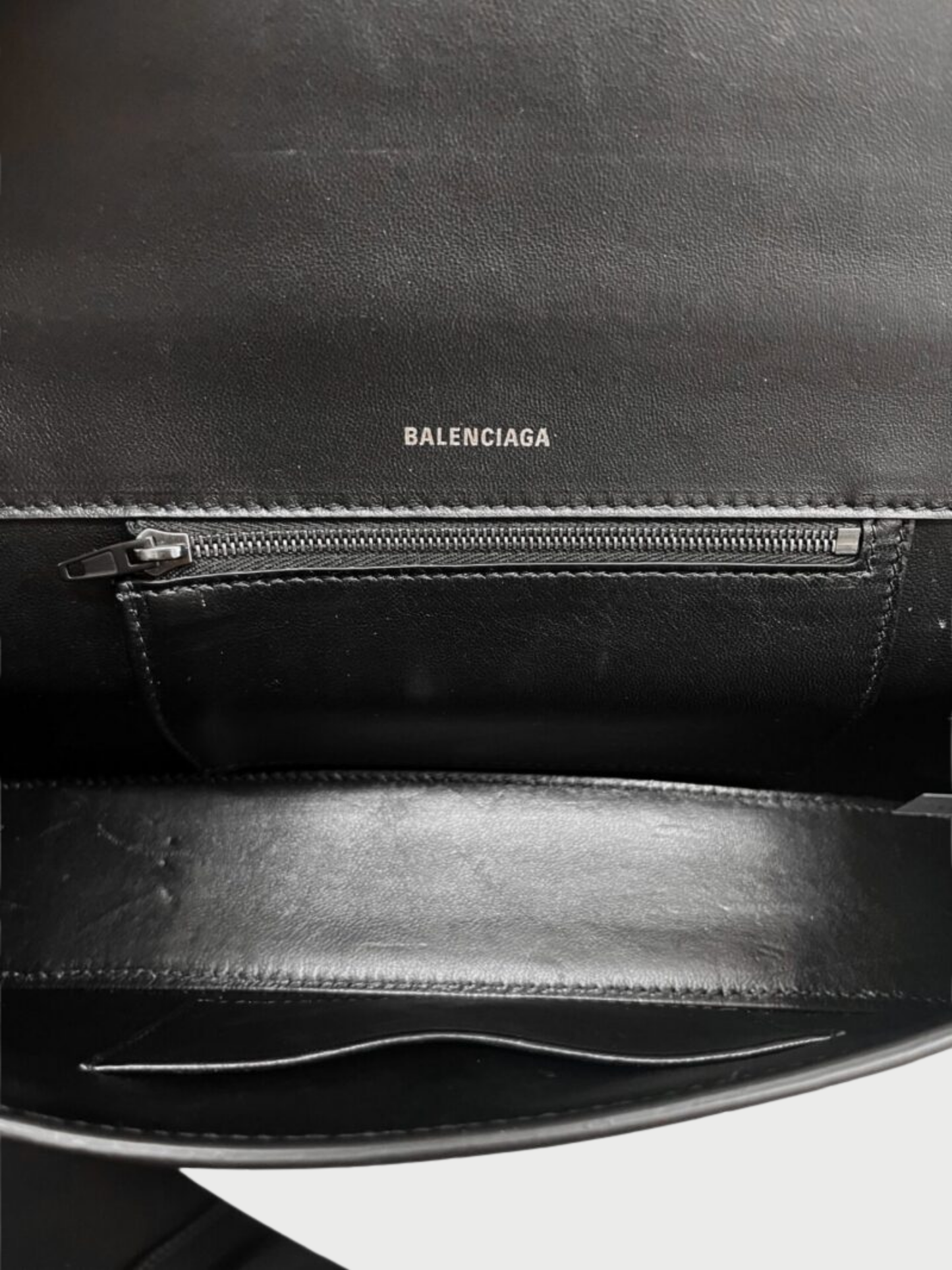Balenciaga 2020s Black Embossed Croc Leather Hourglass Stretch Bag