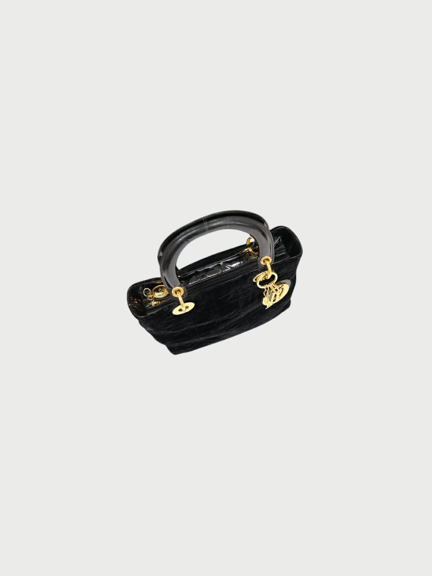 Christian Dior 2000s Black Suede Lady Dior Handbag