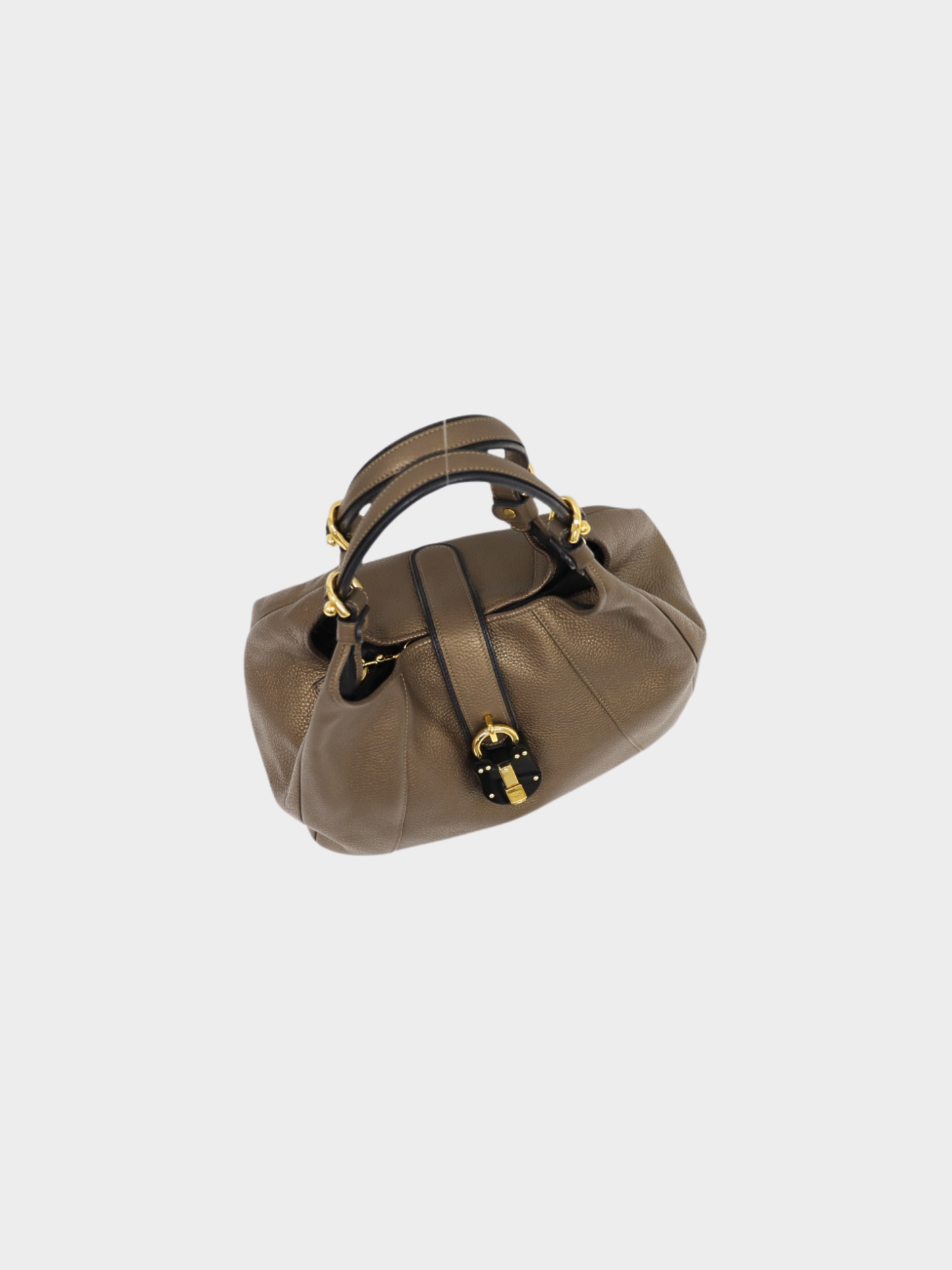 Loewe 2000s Bronze Leather Calle Hobo Bag