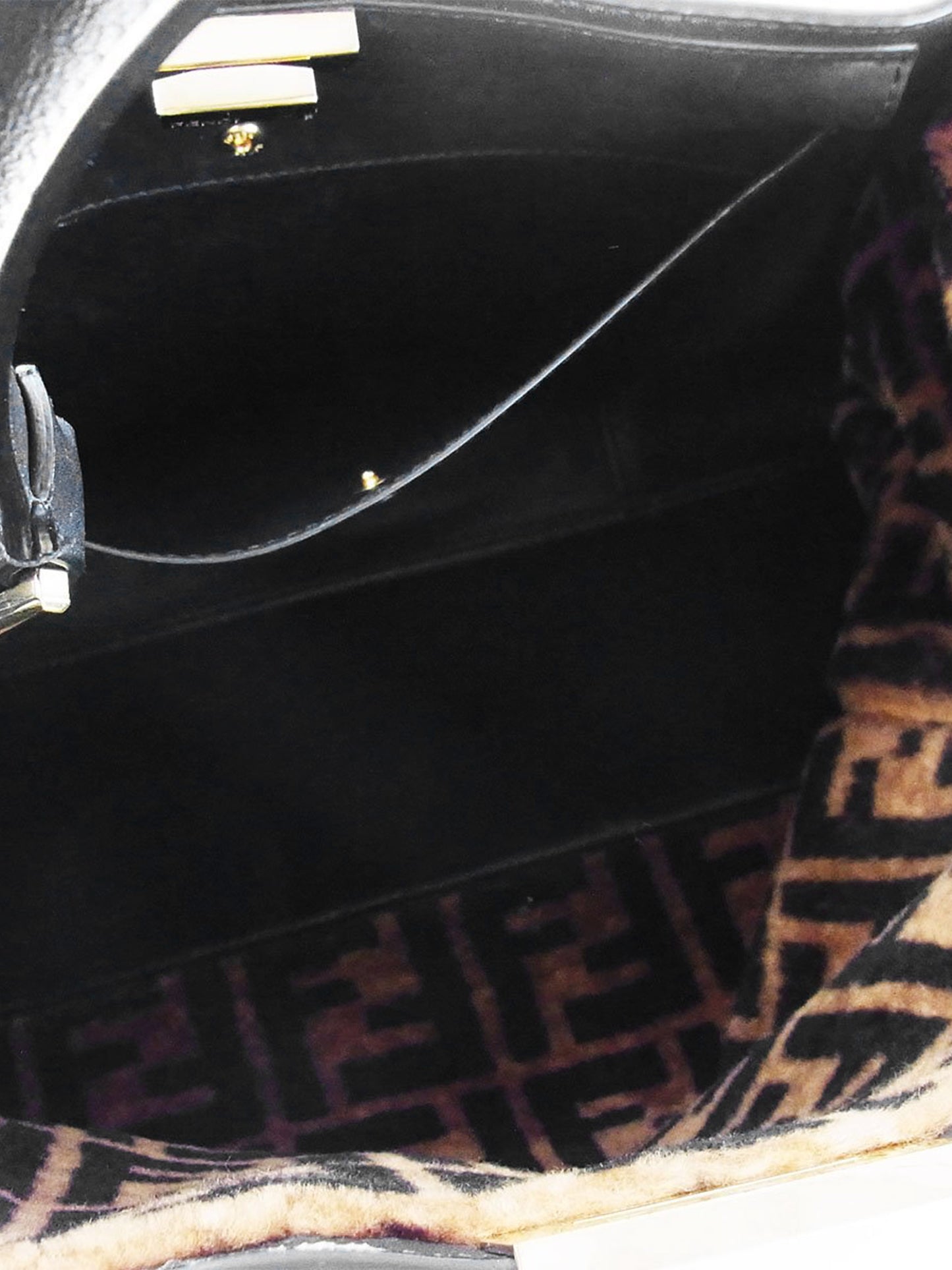 Fendi Late 2010s Black Leather Large Peekaboo X-Lite Bag