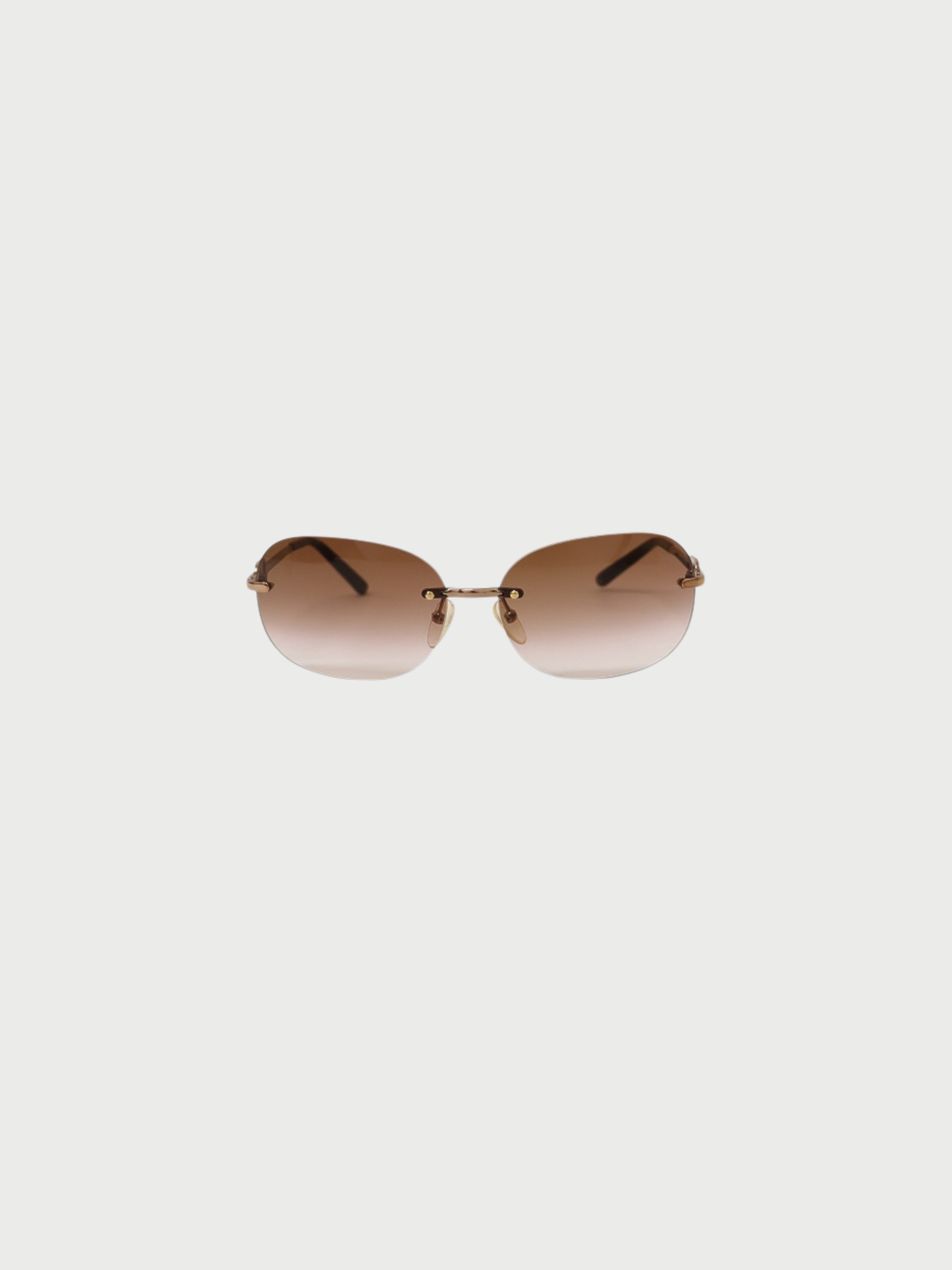 Celine 2000s Gold Brown Macadam Sunglasses
