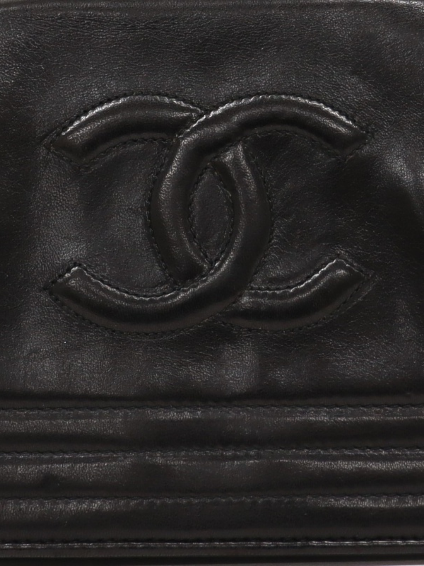 Chanel 1980s Black Lambskin Push Lock Chain Shoulder Bag