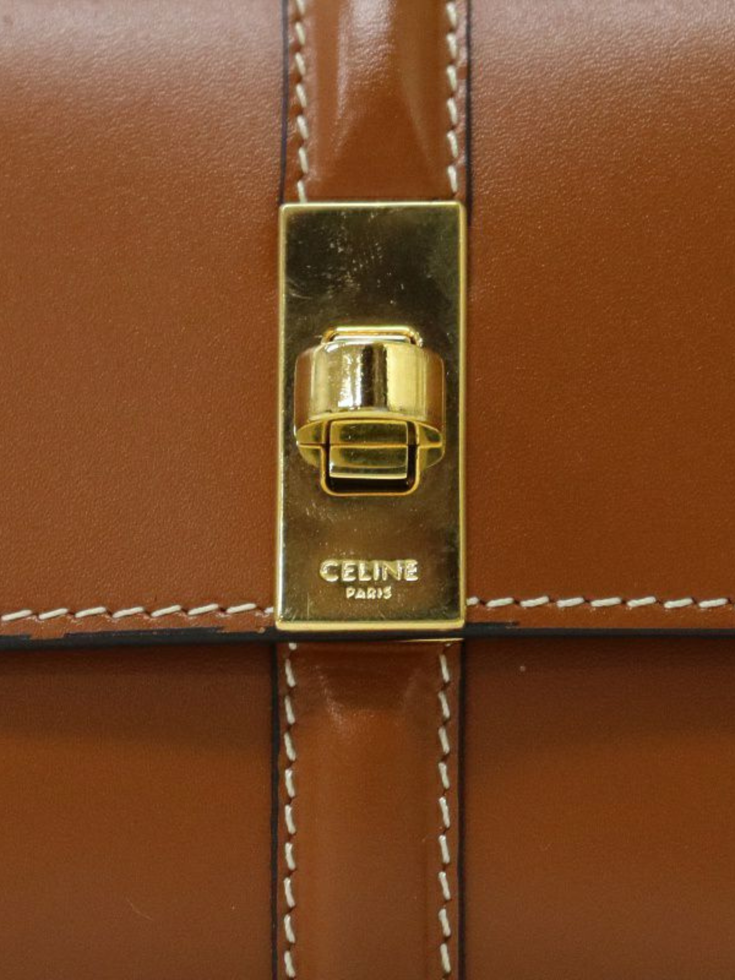 Celine 2000s Brown Leather Small Trifold Wallet