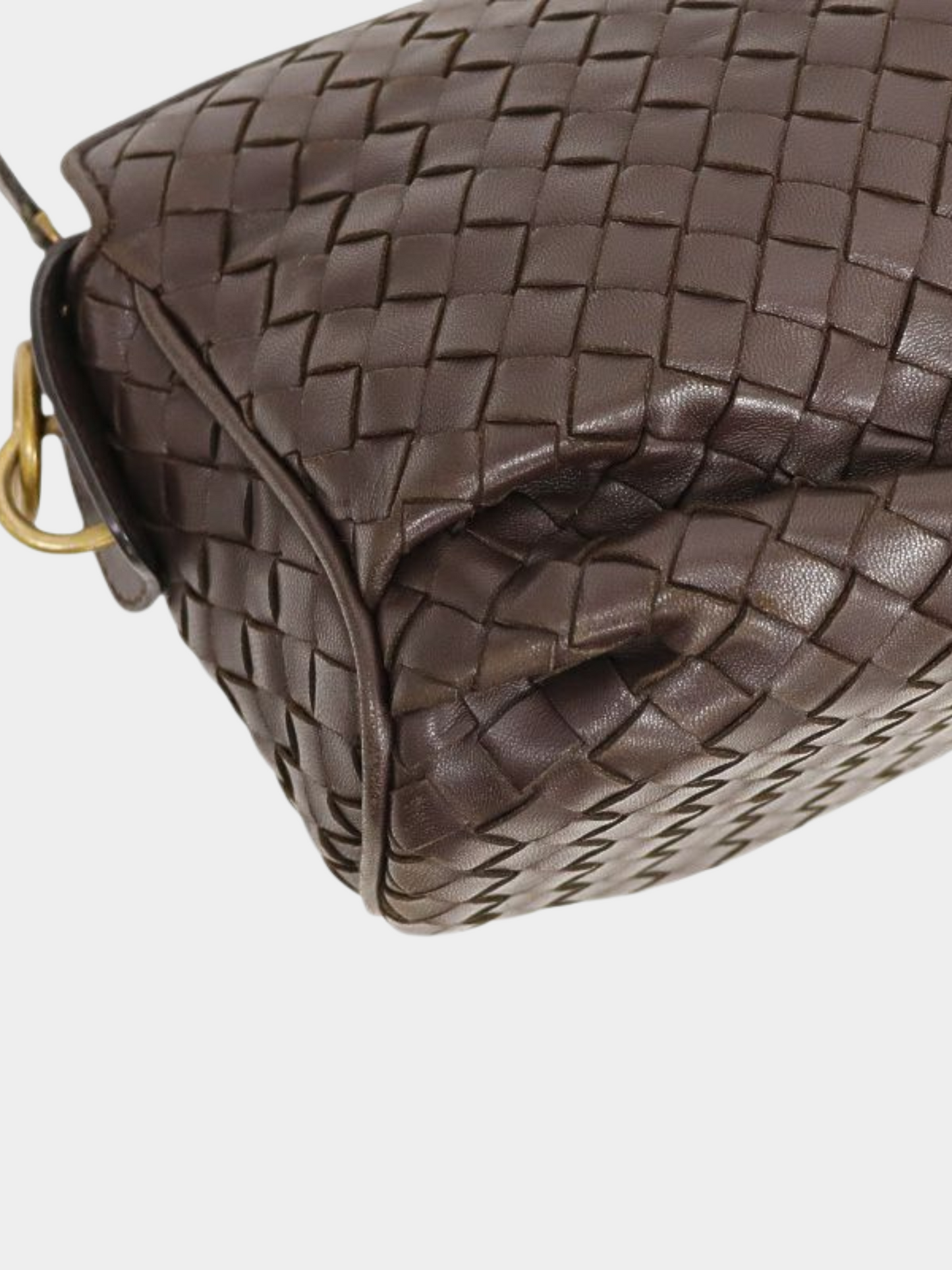 Bottega Veneta 2000s Brown Intrecciato Shoulder Bag