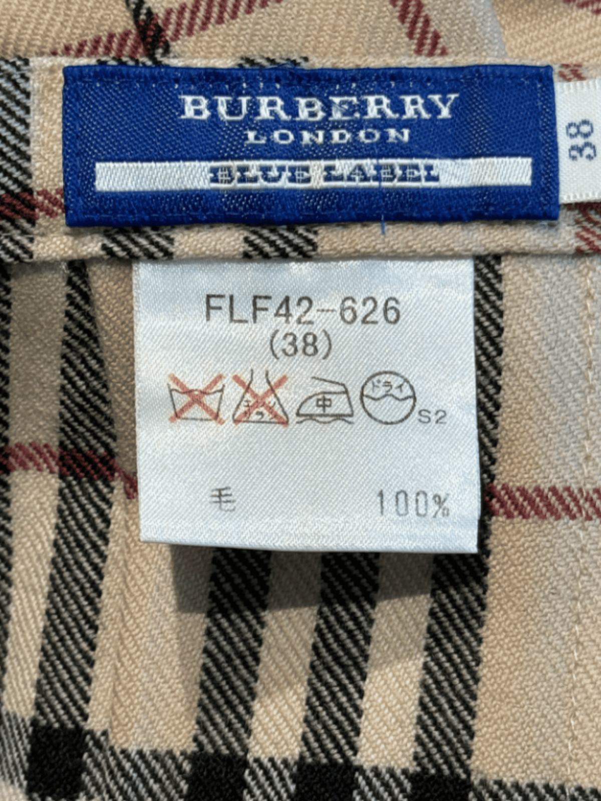 Burberry 2000s Beige Plaid Skirt