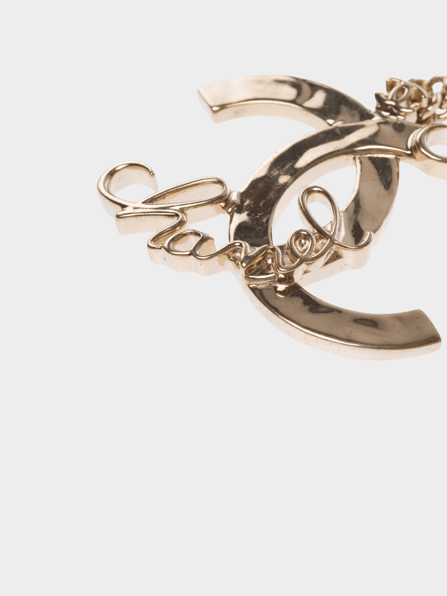 Chanel 2010s Gold Metal CC Logo Necklace