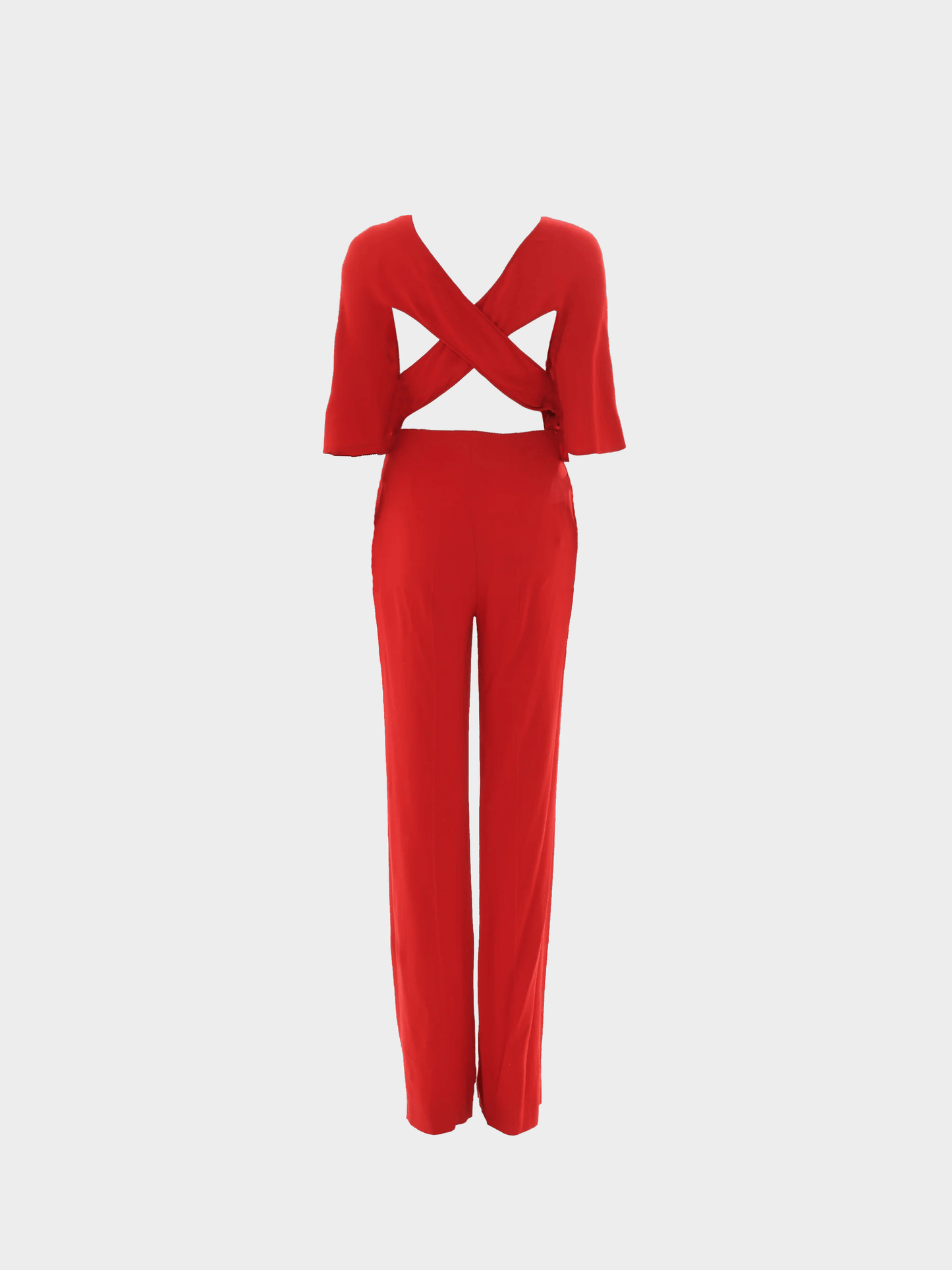 Valentino 2000s Red Cross Back Jumpsuit