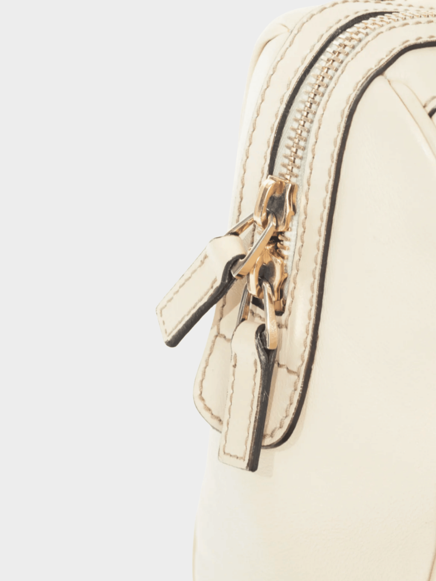 Gucci 2000s Boston Britt Small White Leather GG Handbag