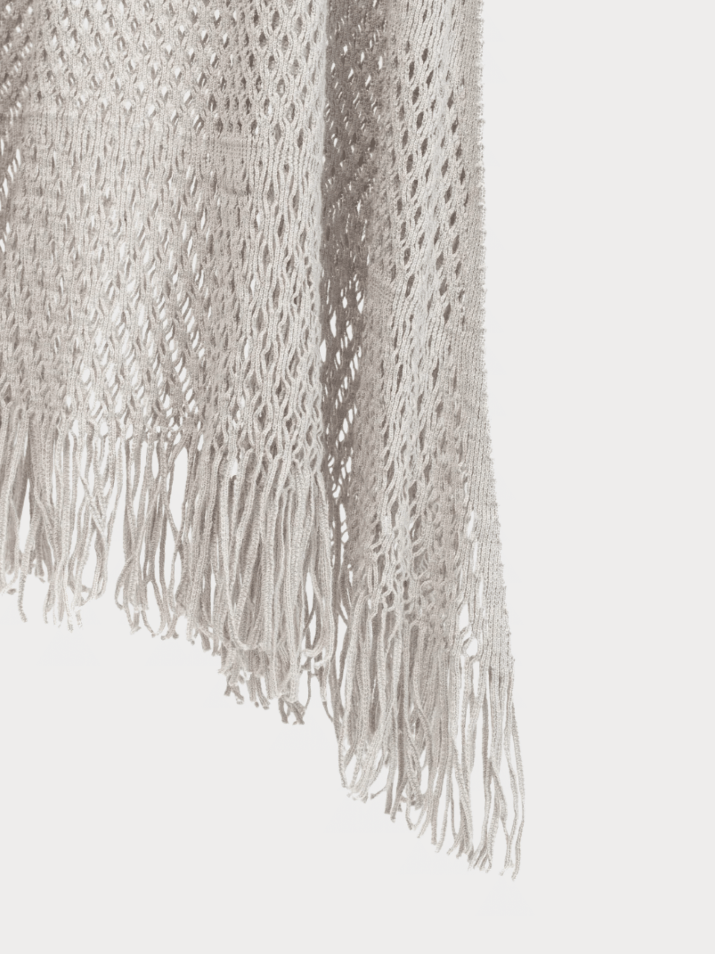 Issey Miyake Fete 2000s Grey Mesh-Knit Fringe-Hem Maxi Dress