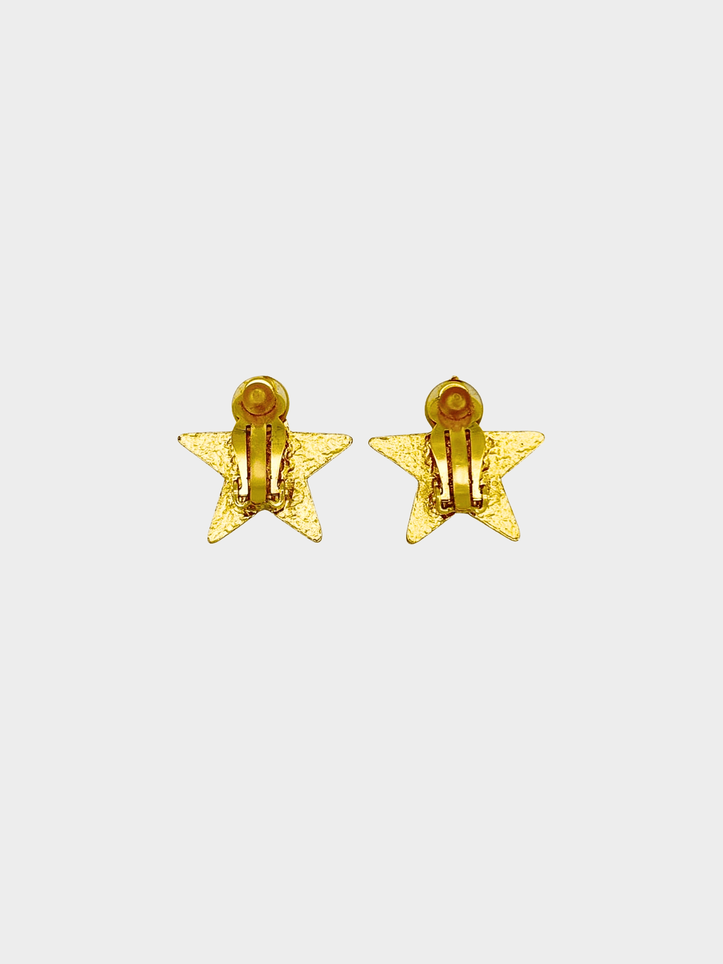 Chanel 2000s Black Gold Coco Star Earrings