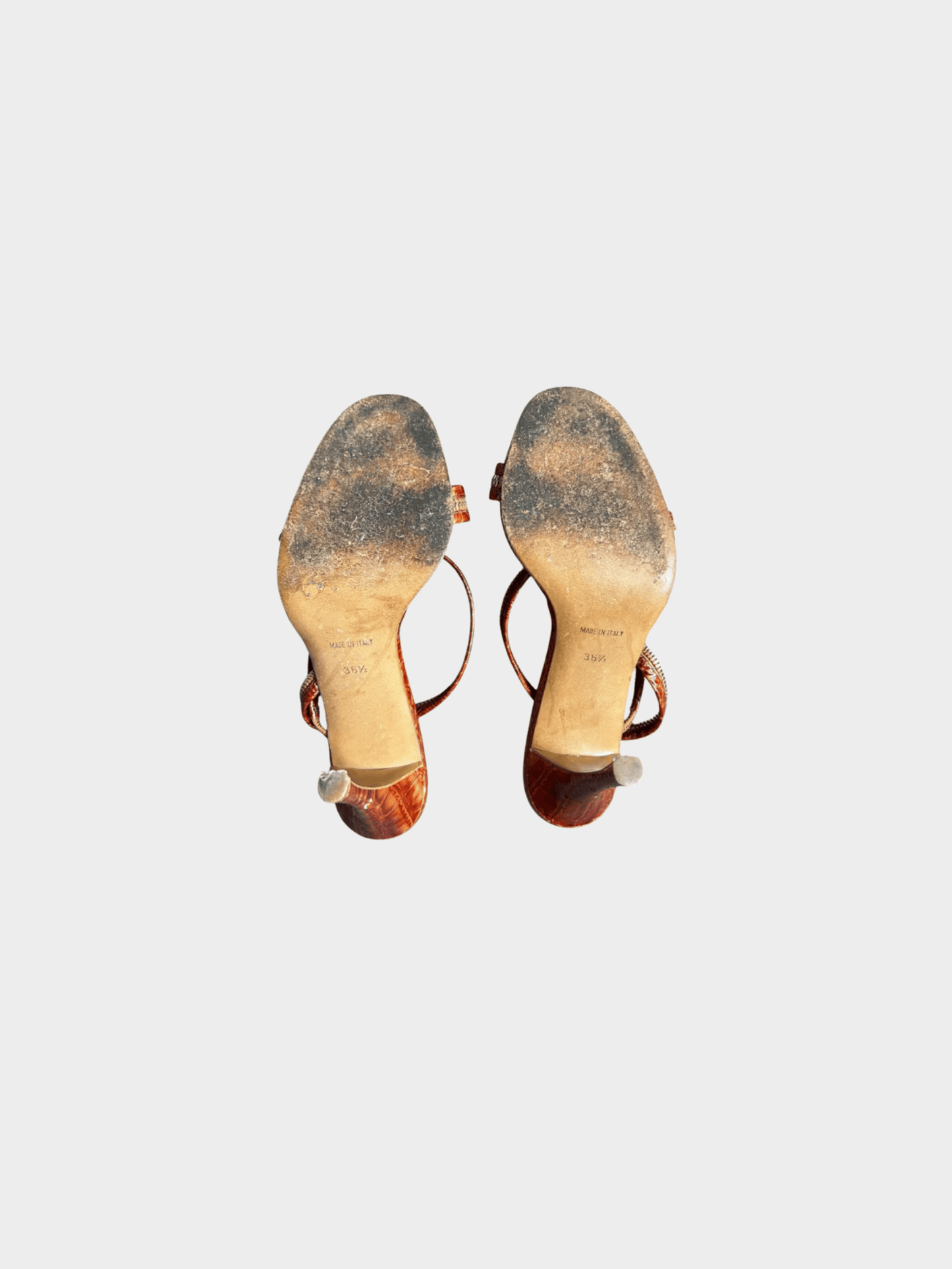 Christian Dior SS 2001 Orange Patent Leather Croc Heels