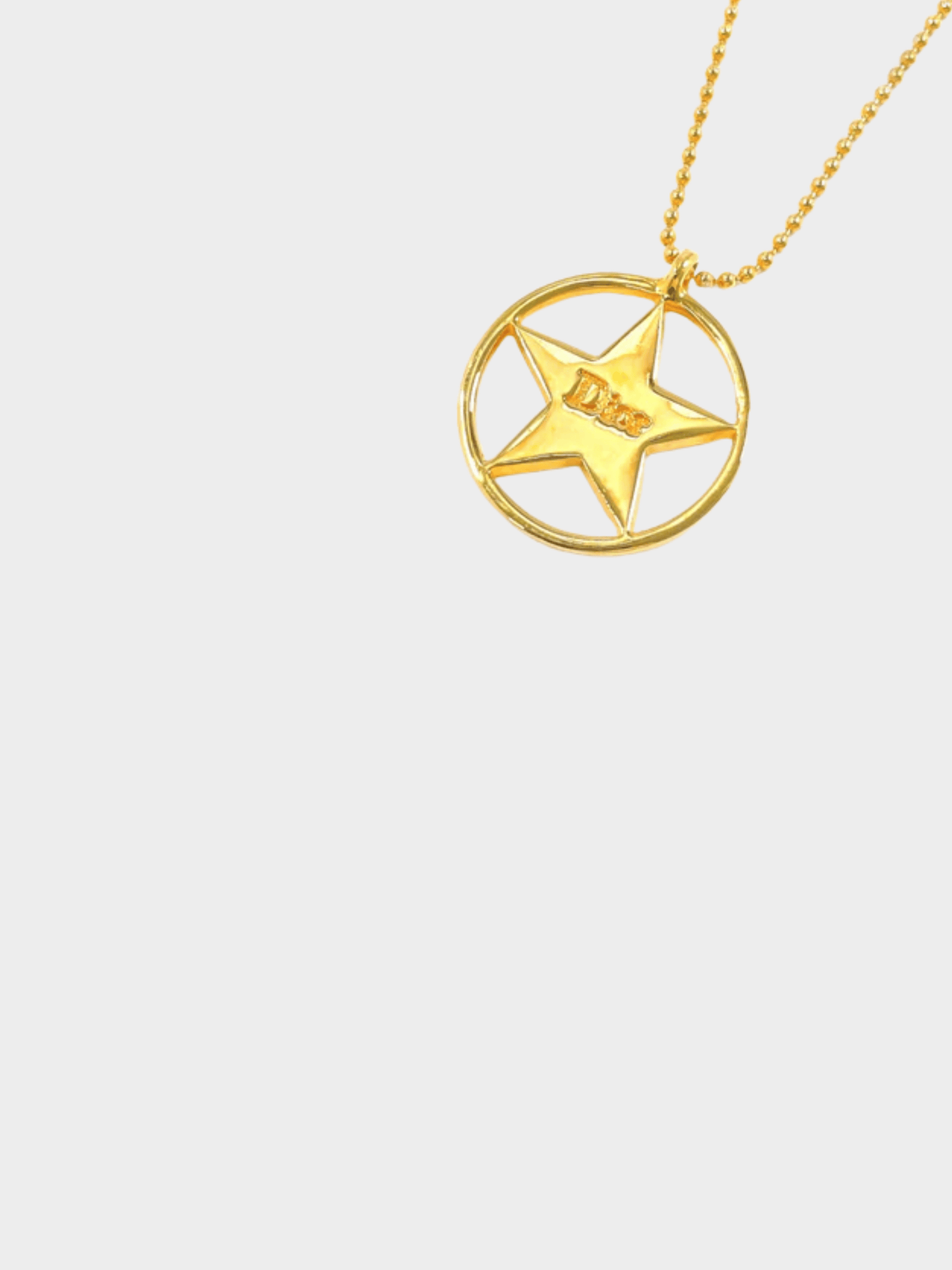 Christian Dior 2000s Gold Enamel Red Star Charm Necklace