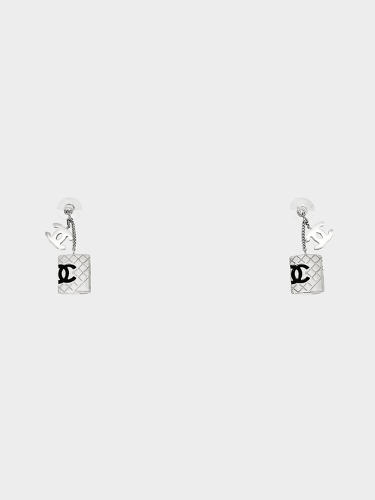 Chanel 2000s Silver Coco Mark Cambon Earrings